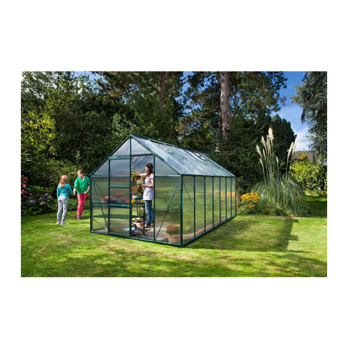 VITAVIA Gewächshaus Merkur, 11,5 m², Aluminium und Polycarbonat, Grau - Bild 2