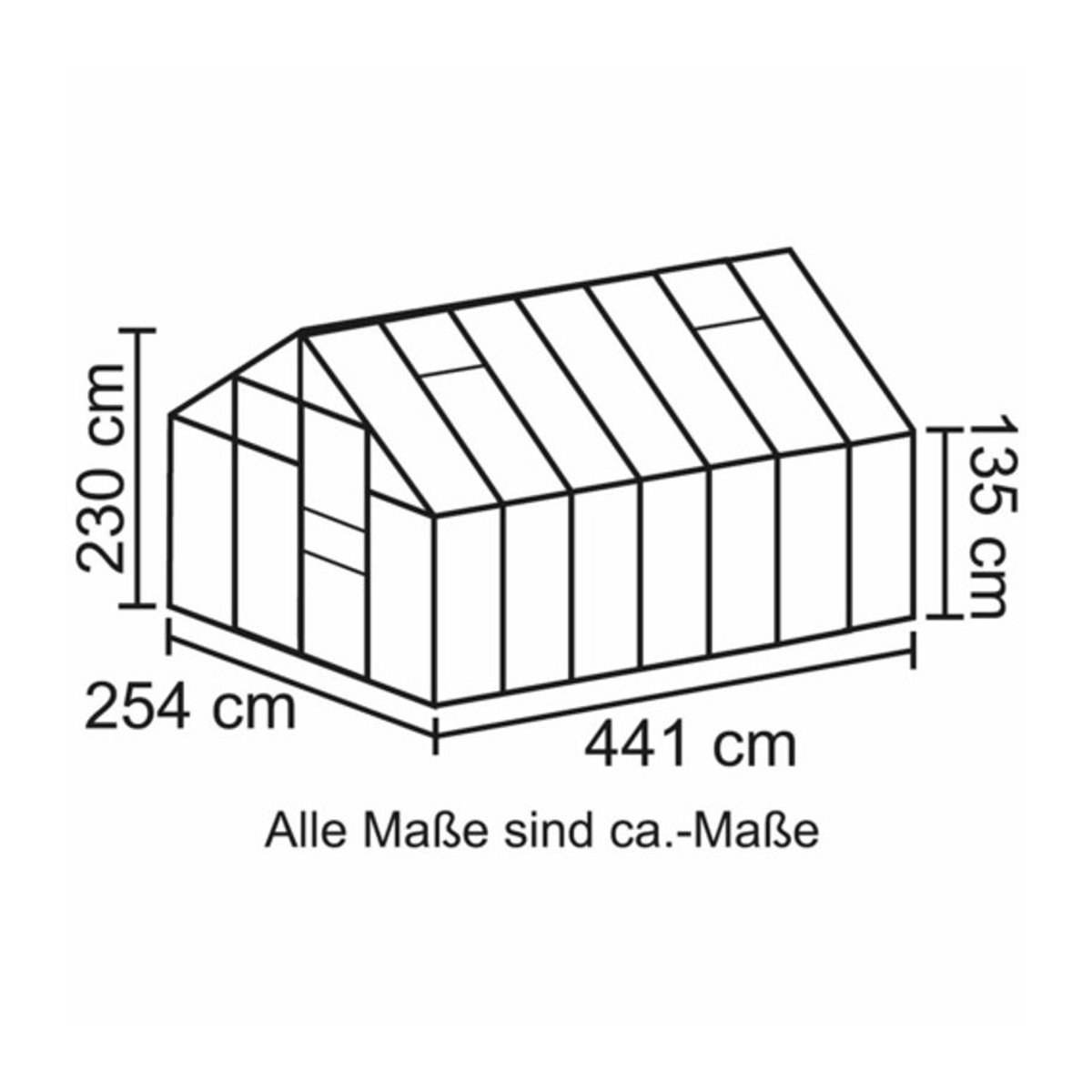 VITAVIA Gewächshaus Merkur, 11,5 m², Aluminium und Polycarbonat, Grau - Bild 3