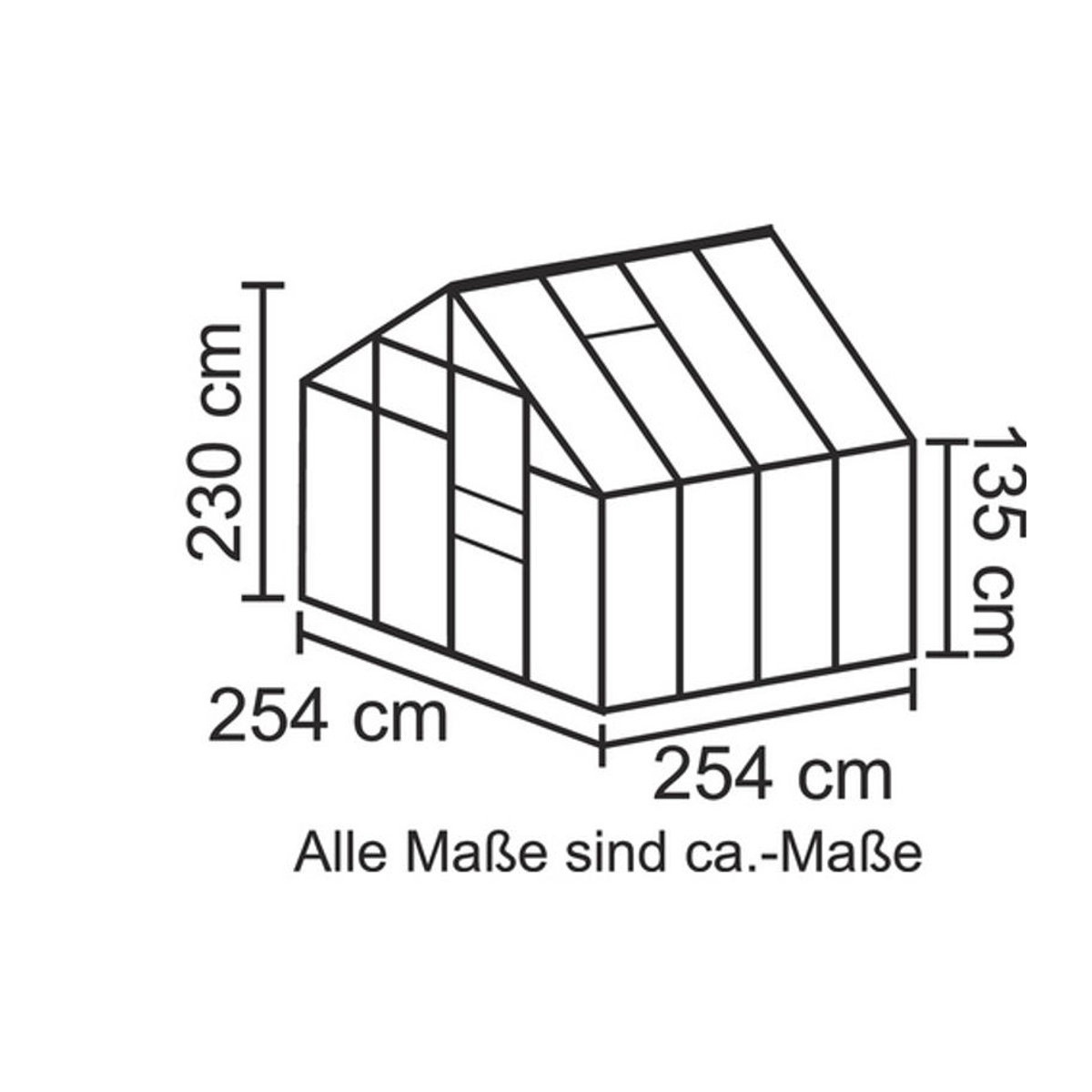 VITAVIA Gewächshaus Merkur 6,7 m² aus Aluminium und Polycarbonat in Silber - Bild 2