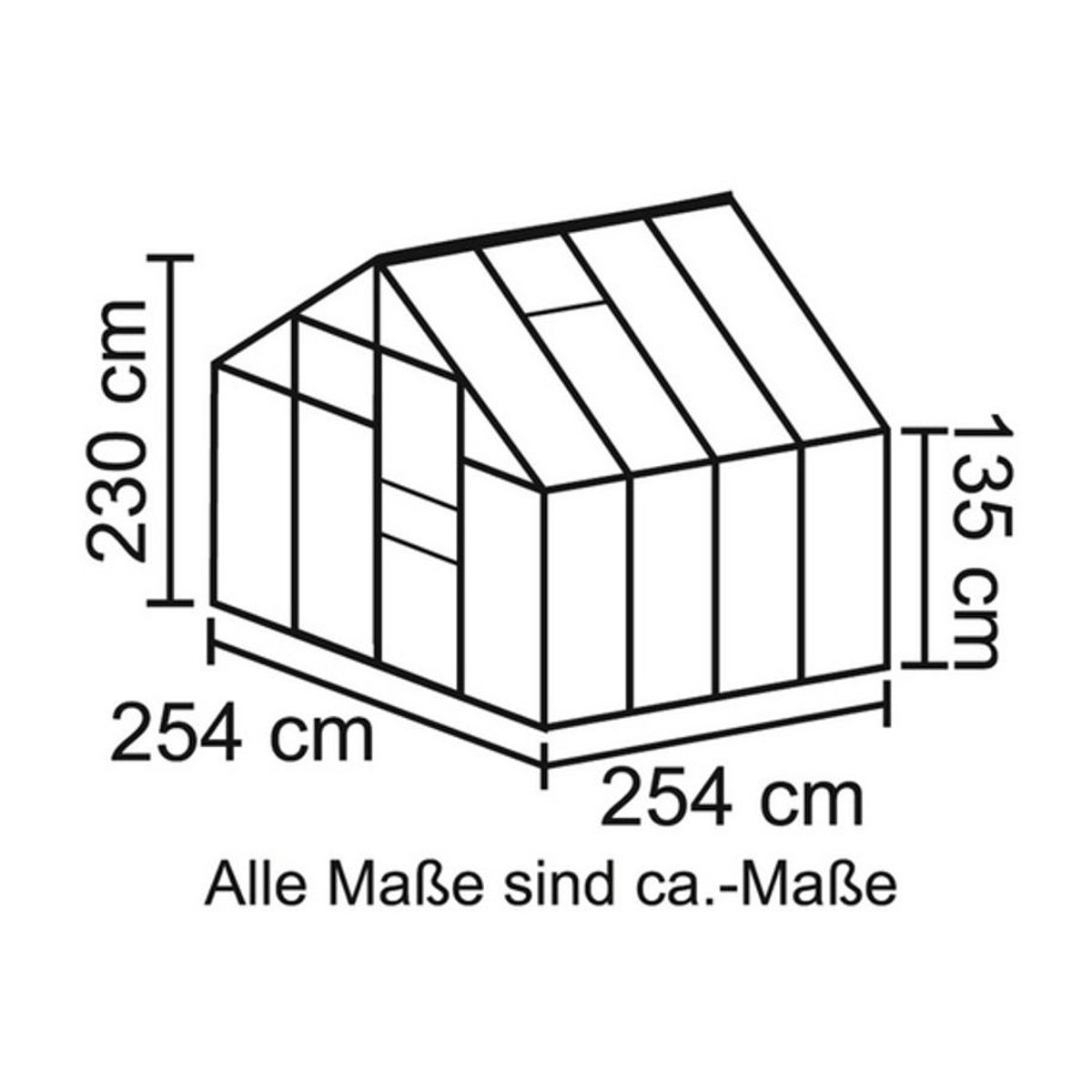 VITAVIA Gewächshaus Merkur 6,7 m² aus Aluminium und Polycarbonat in Silber - Bild 3
