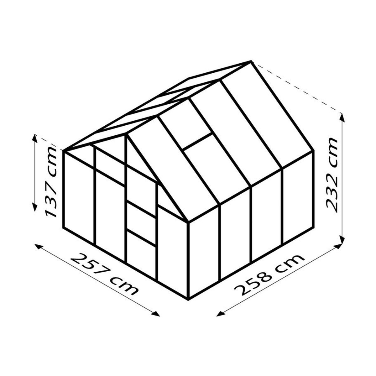 Vitavia Gewächshaus Merkur 6700 aus Aluminium in Alufarben mit 6,7 m² und 6 mm Polycarbonat-Verglasung - Bild 2