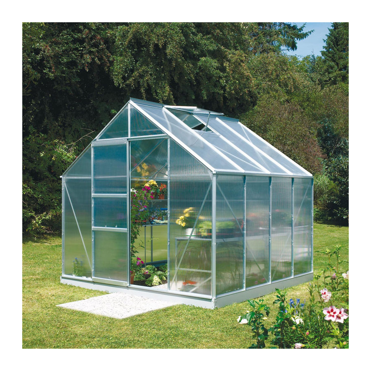 Vitavia Gewächshaus Merkur 6700 aus Aluminium in Alufarben mit 6,7 m² und 6 mm Polycarbonat-Verglasung - Bild 4