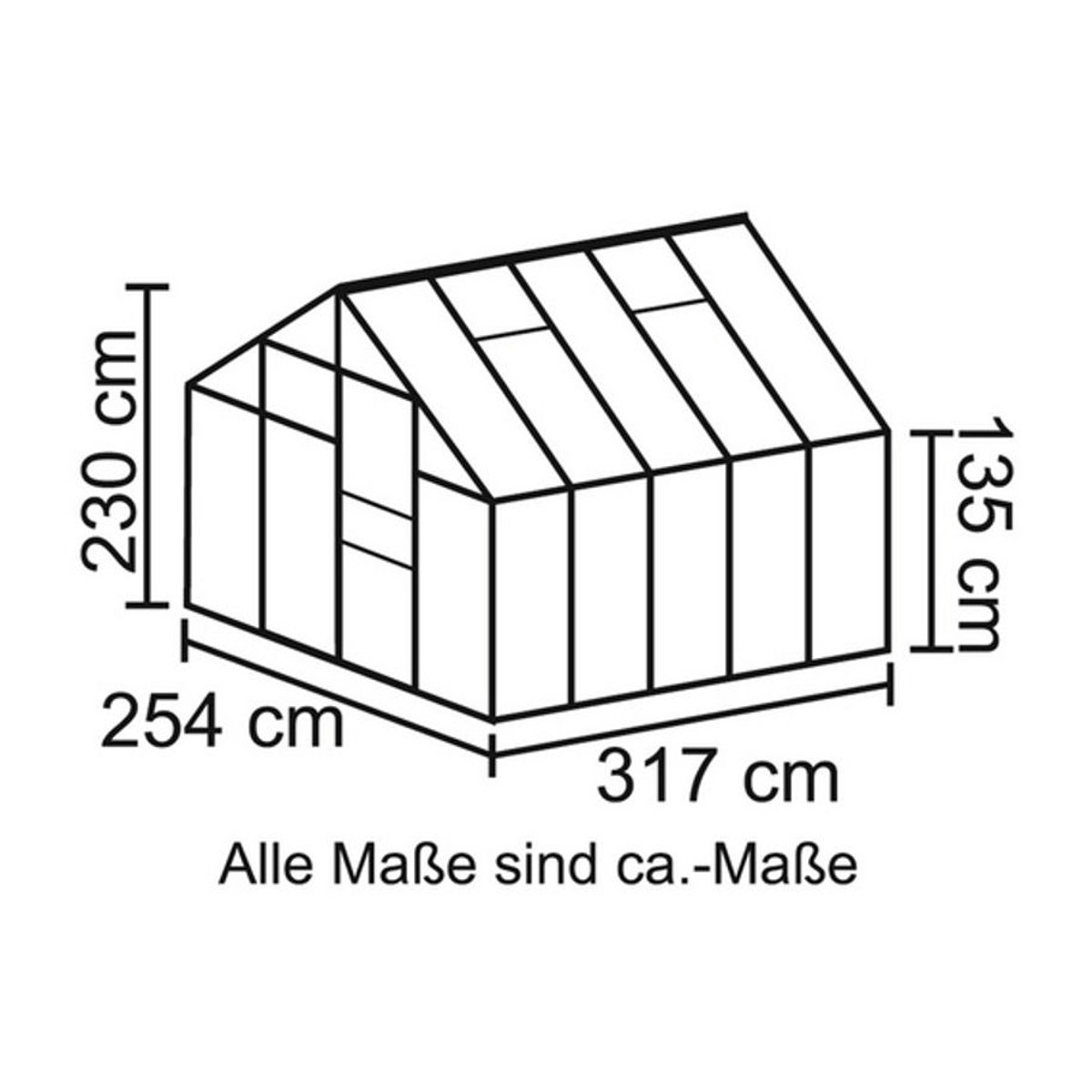 VITAVIA Gewächshaus Merkur, 8,3 m², Aluminium und Polycarbonat, grau - Bild 2