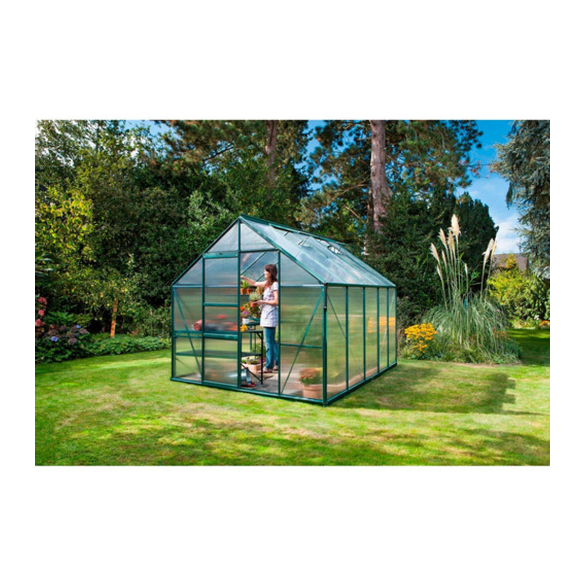 VITAVIA Gewächshaus Merkur, 8,3 m², Aluminium und Polycarbonat, grau - Bild 3