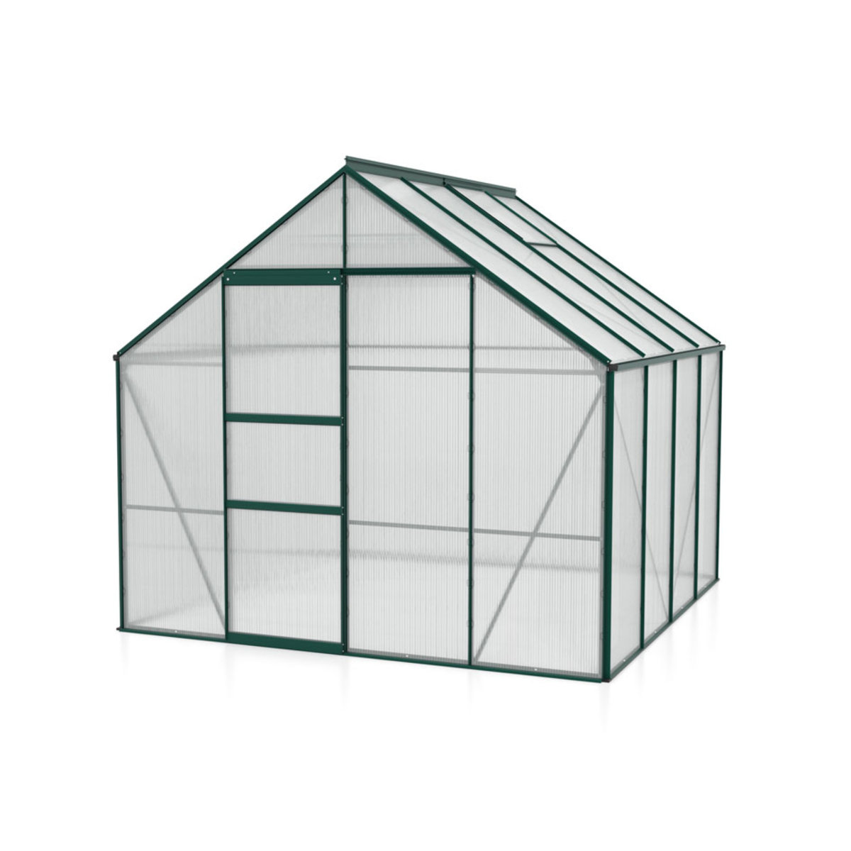 Vitavia Gewächshaus Merkur 8300 in Smaragdgrün mit 8,3 m² Fläche und 4 mm Polycarbonat-Platten aus Aluminium - Bild 3