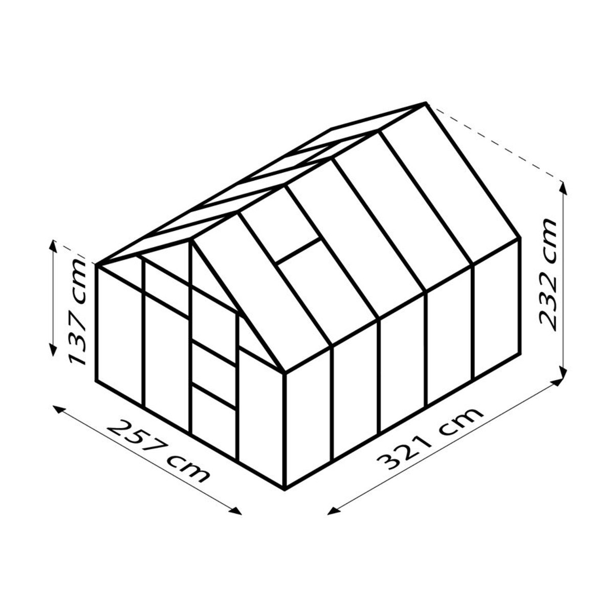 Vitavia Gewächshaus Merkur 8300 in Smaragdgrün mit Aluminiumrahmen und Polycarbonat-Verglasung - Bild 2