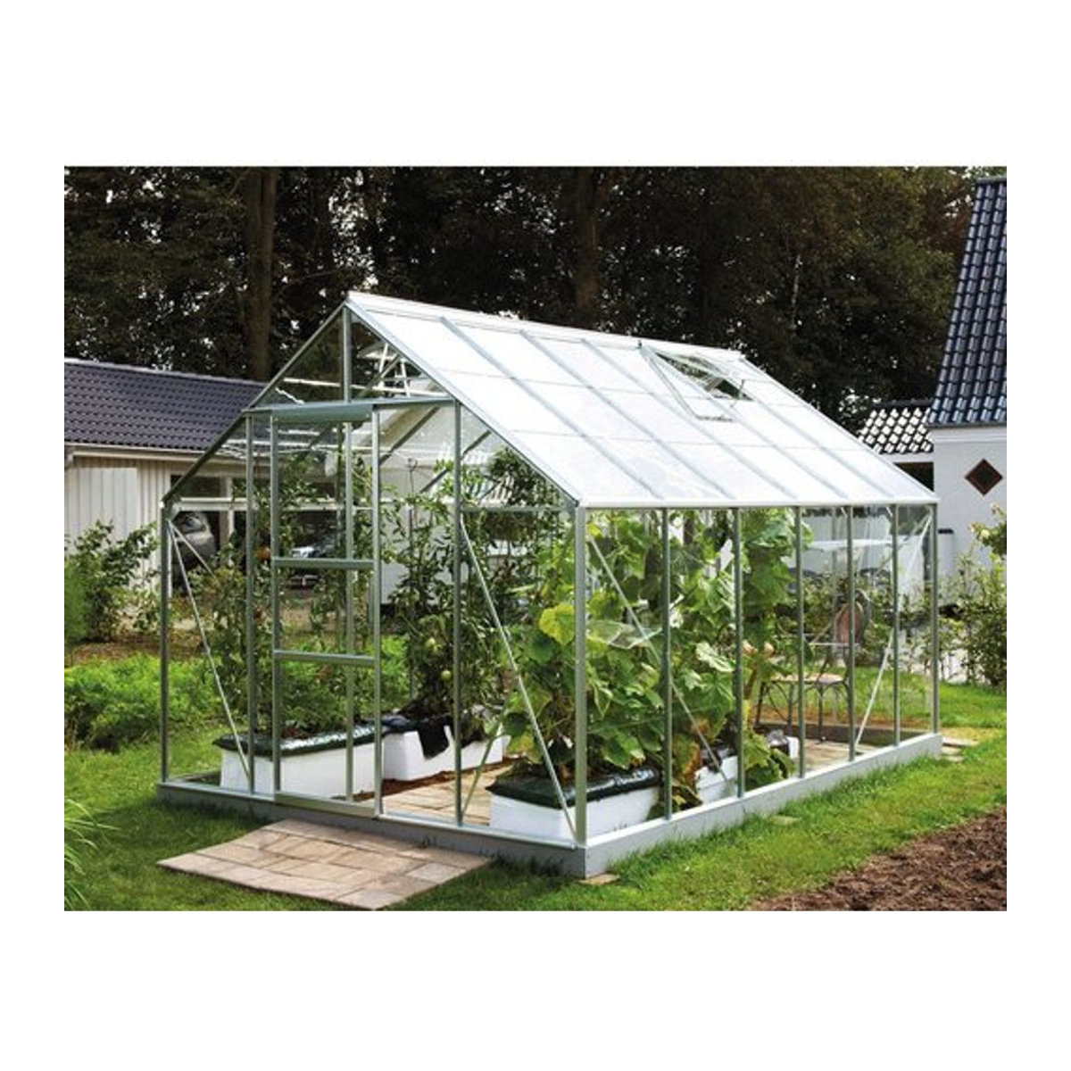VITAVIA Gewächshaus Merkur, 9,9 m², Aluminium und Glas, silberfarben - Bild 1