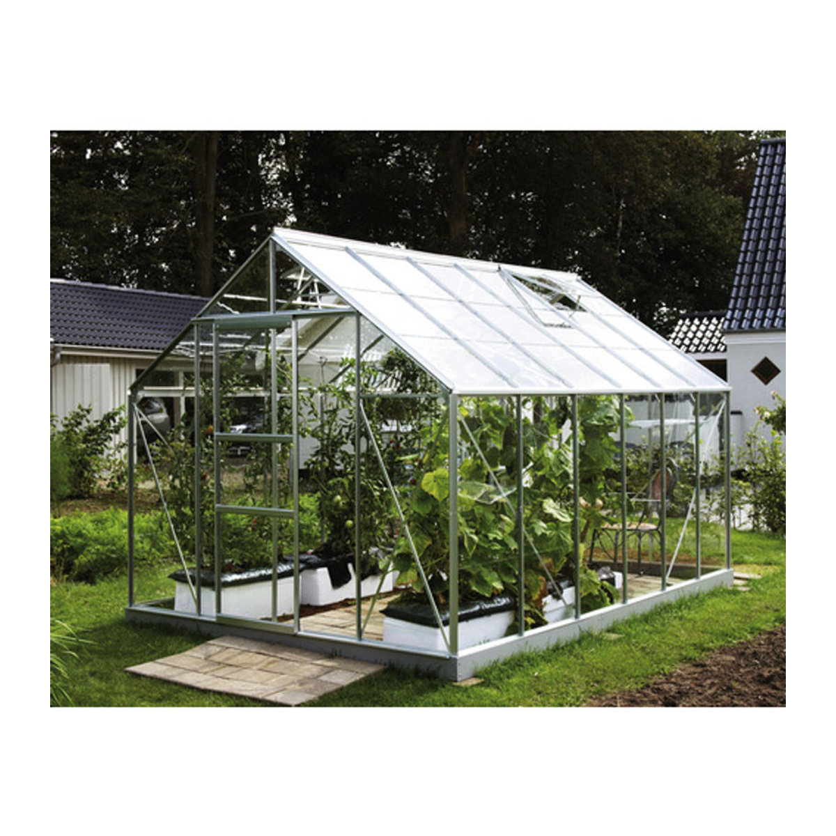 VITAVIA Gewächshaus Merkur, 9,9 m², Aluminium und Glas, silberfarben - Bild 3