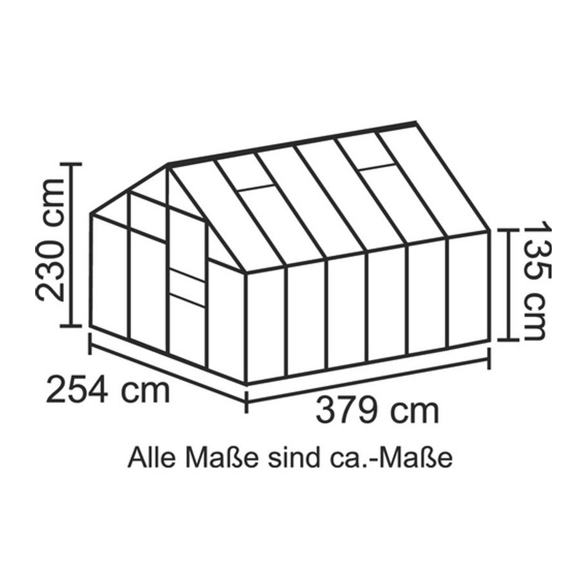 VITAVIA Gewächshaus Merkur, 9,9 m², Aluminium und Polycarbonat, Grau - Bild 2
