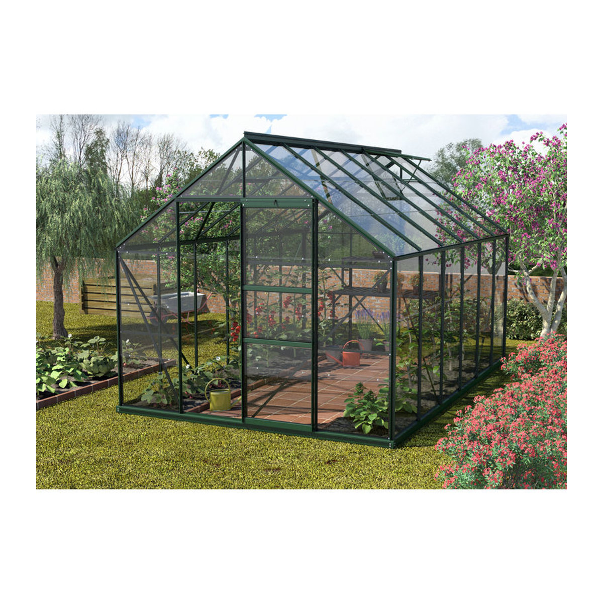 Vitavia Gewächshaus Merkur 9900 in Grün mit Aluminiumrahmen und ESG-Glas, 9,9 m² - Bild 3
