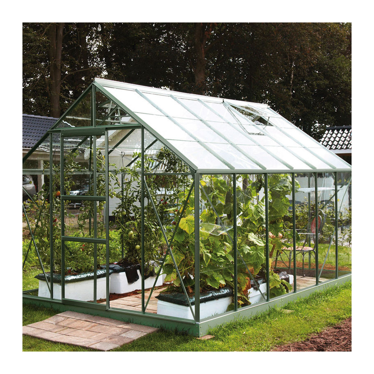 Vitavia Gewächshaus Merkur 9900 in Grün mit Aluminiumrahmen und ESG-Glas, 9,9 m² - Bild 4