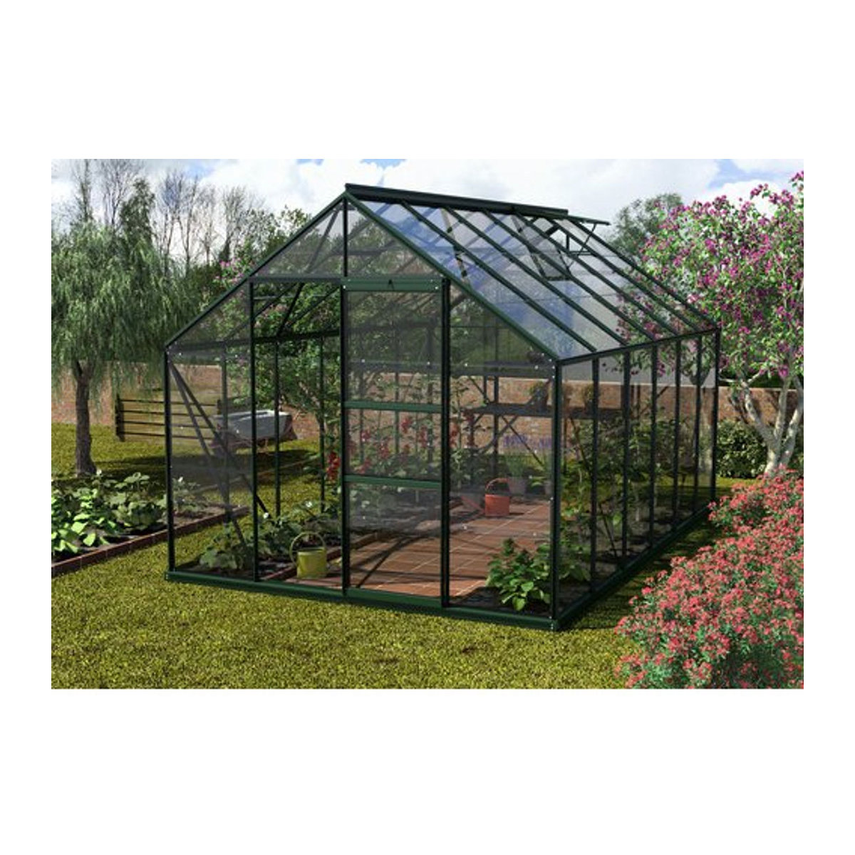 Vitavia Gewächshaus Merkur 9900 in Grün mit Aluminiumrahmen und ESG-Glas, 9,9 m² - Bild 5