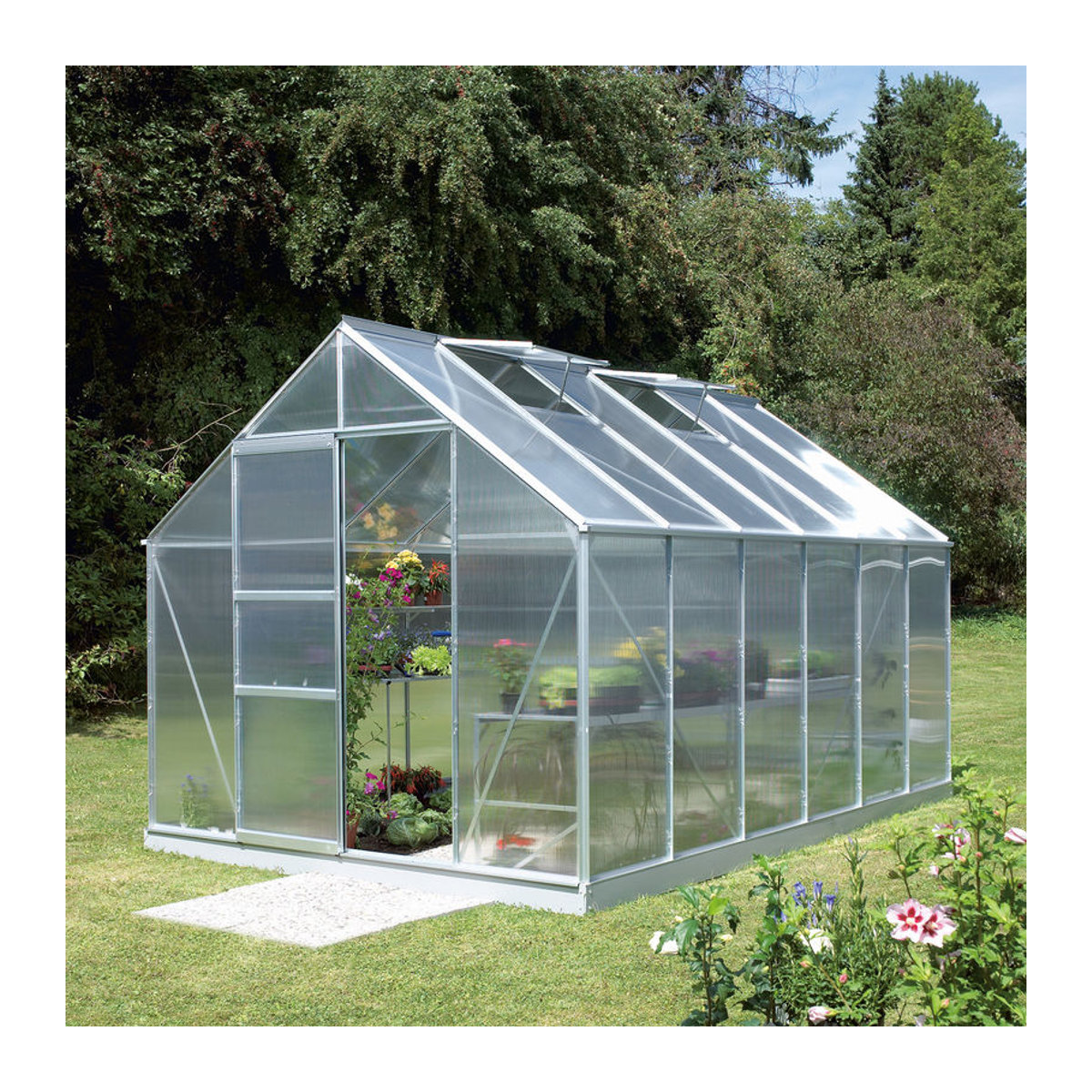 Vitavia Gewächshaus Merkur aus Aluminium und Polycarbonat in Alufarben, 9,9 m² - Bild 3