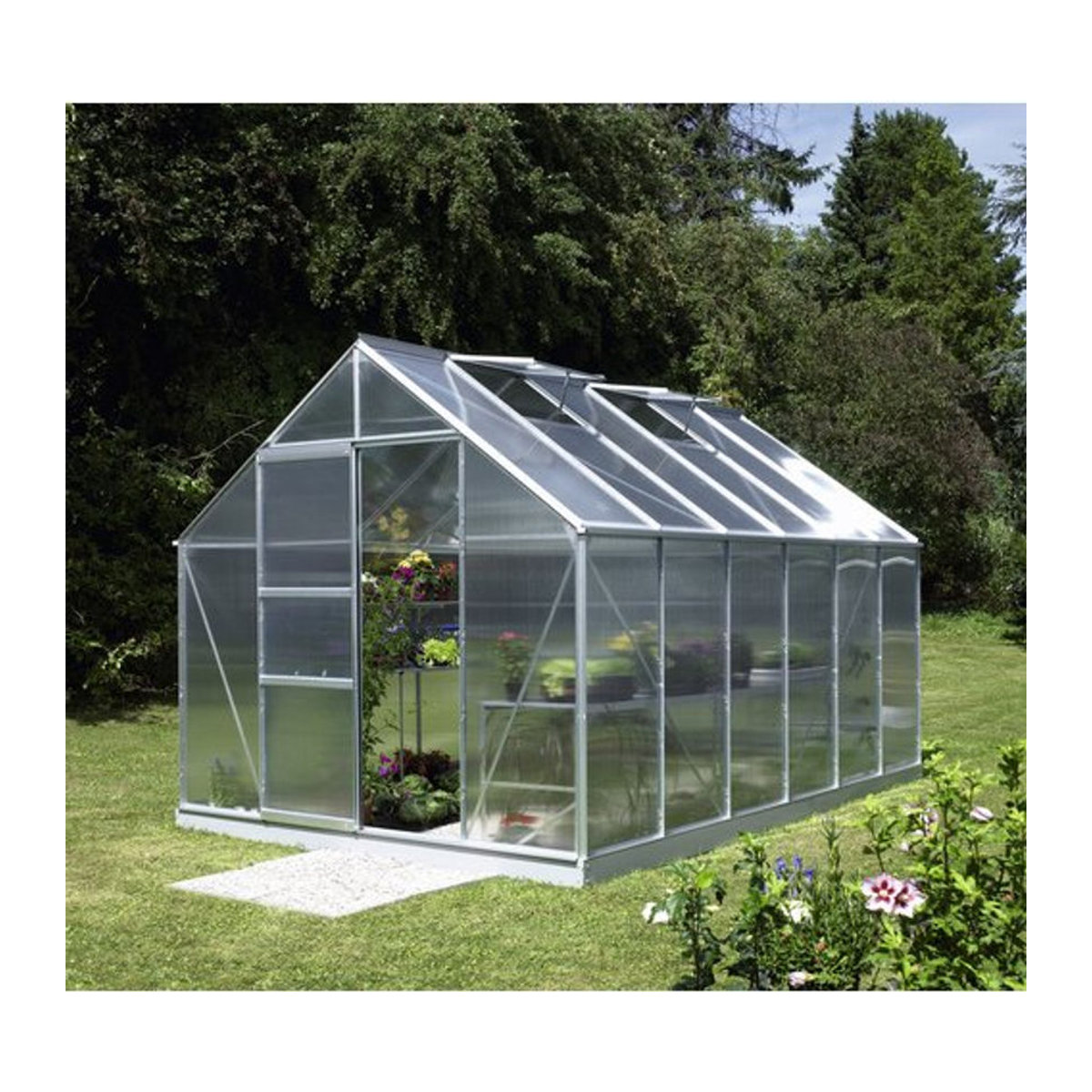 Vitavia Gewächshaus Merkur aus Aluminium und Polycarbonat in Alufarben, 9,9 m² - Bild 4