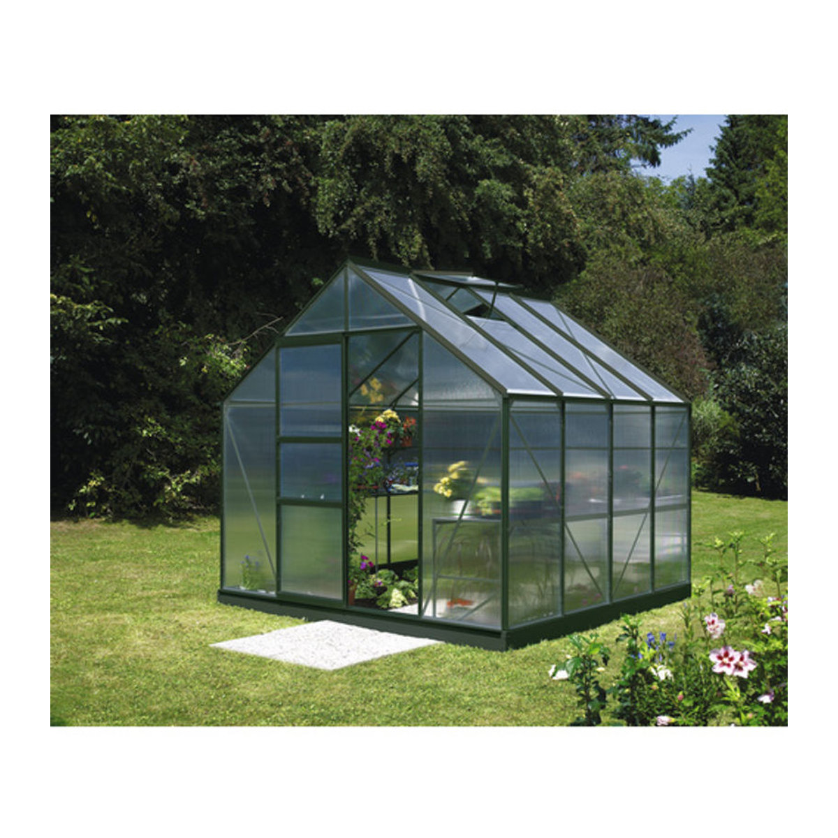 VITAVIA Gewächshaus Merkur in Grün aus Aluminium und Polycarbonat mit 6,7 m² Fläche - Bild 2