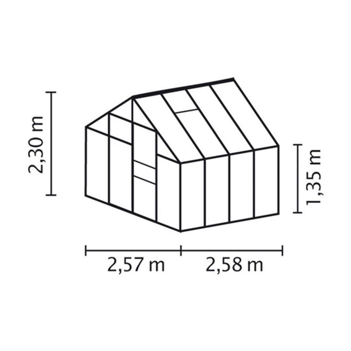 Vitavia Gewächshaus Merkur in Grün aus Aluminium und Polycarbonat mit 6,7 m² Fläche - Bild 2