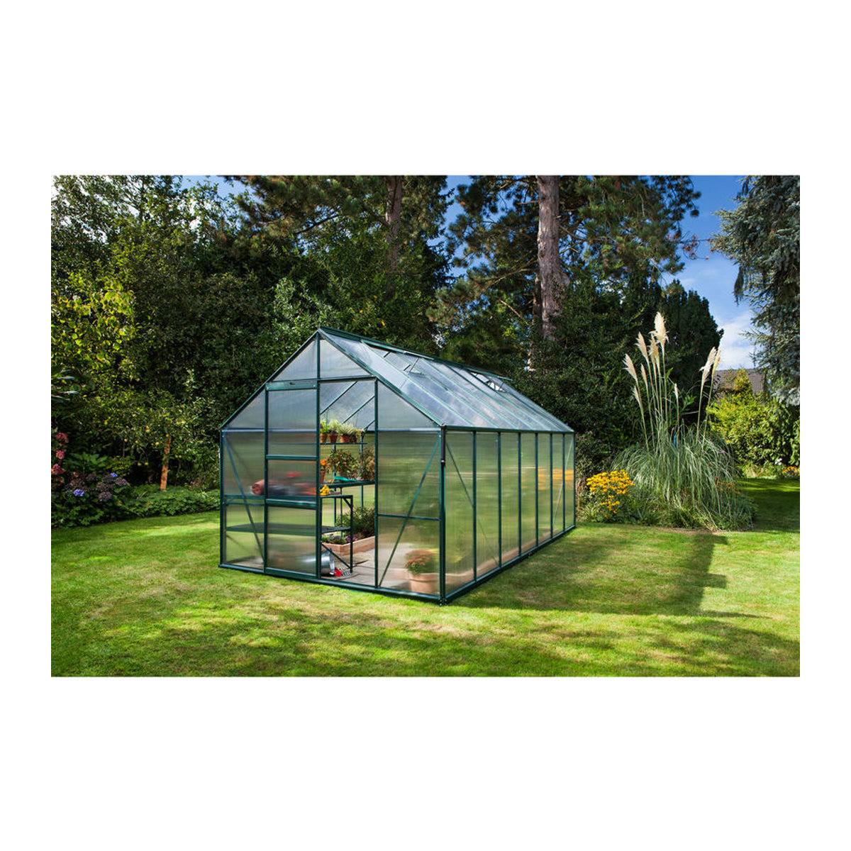 Vitavia Gewächshaus Merkur in Grün mit Aluminiumrahmen und Polycarbonat-Verglasung, 11,5 m² - Bild 4