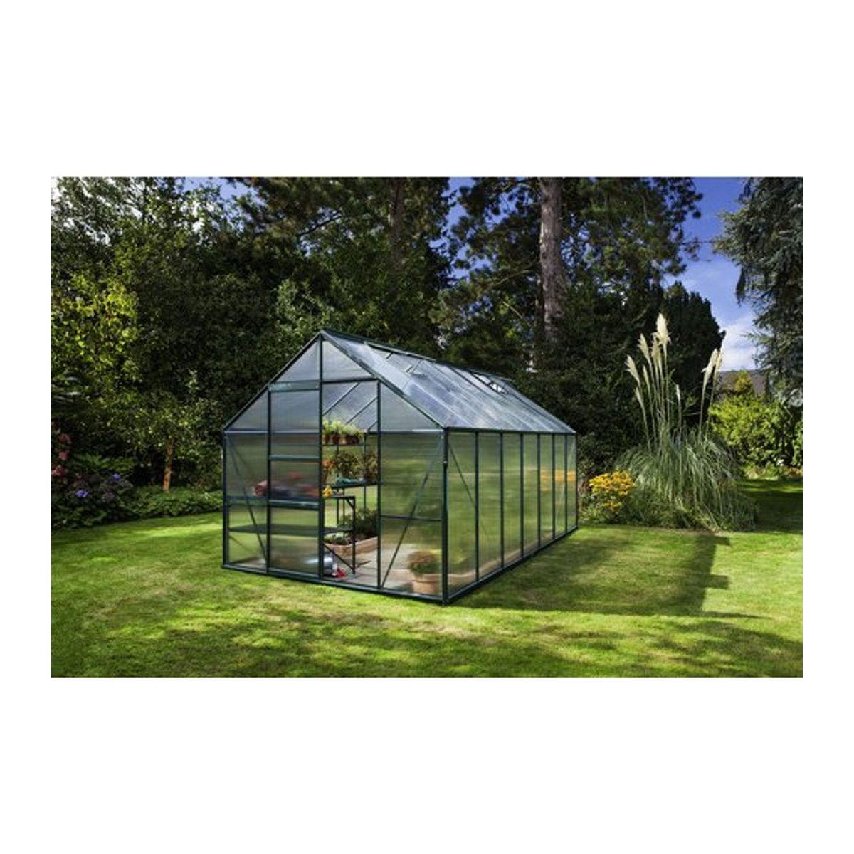 Vitavia Gewächshaus Merkur in Grün mit Aluminiumrahmen und Polycarbonat-Verglasung, 11,5 m² - Bild 5