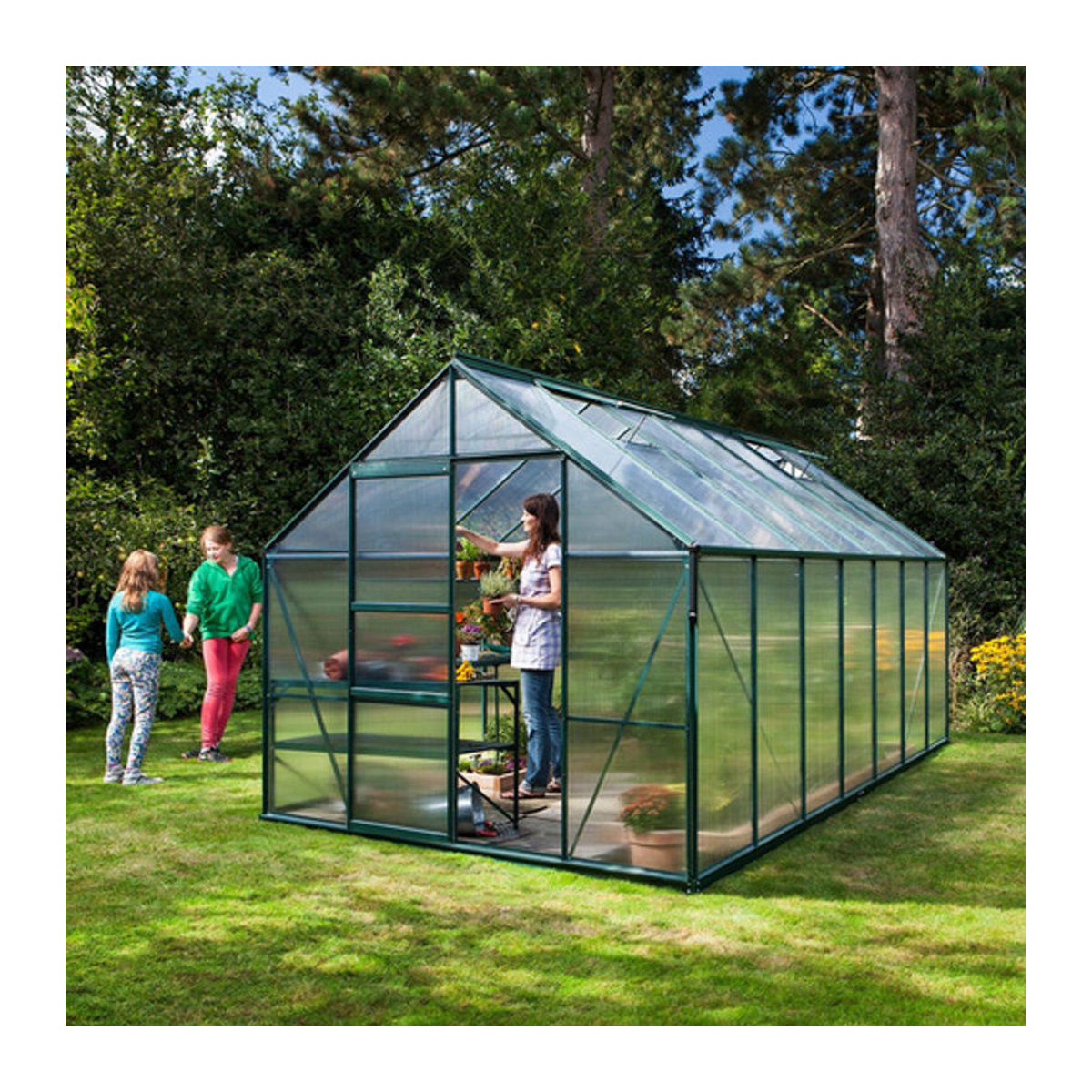 Vitavia Gewächshaus Merkur in Grün mit Aluminiumrahmen und Polycarbonat-Verglasung, 11,5 m² - Bild 6