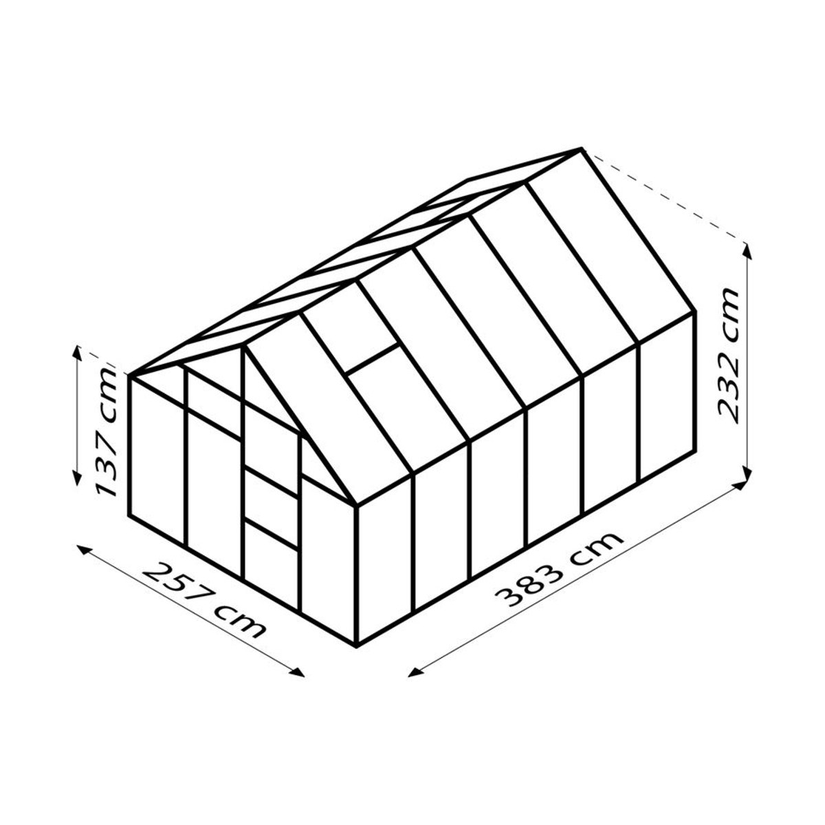 Vitavia Gewächshaus Merkur in Grün mit Aluminiumrahmen und Polycarbonat-Verglasung, 9,9 m² - Bild 2