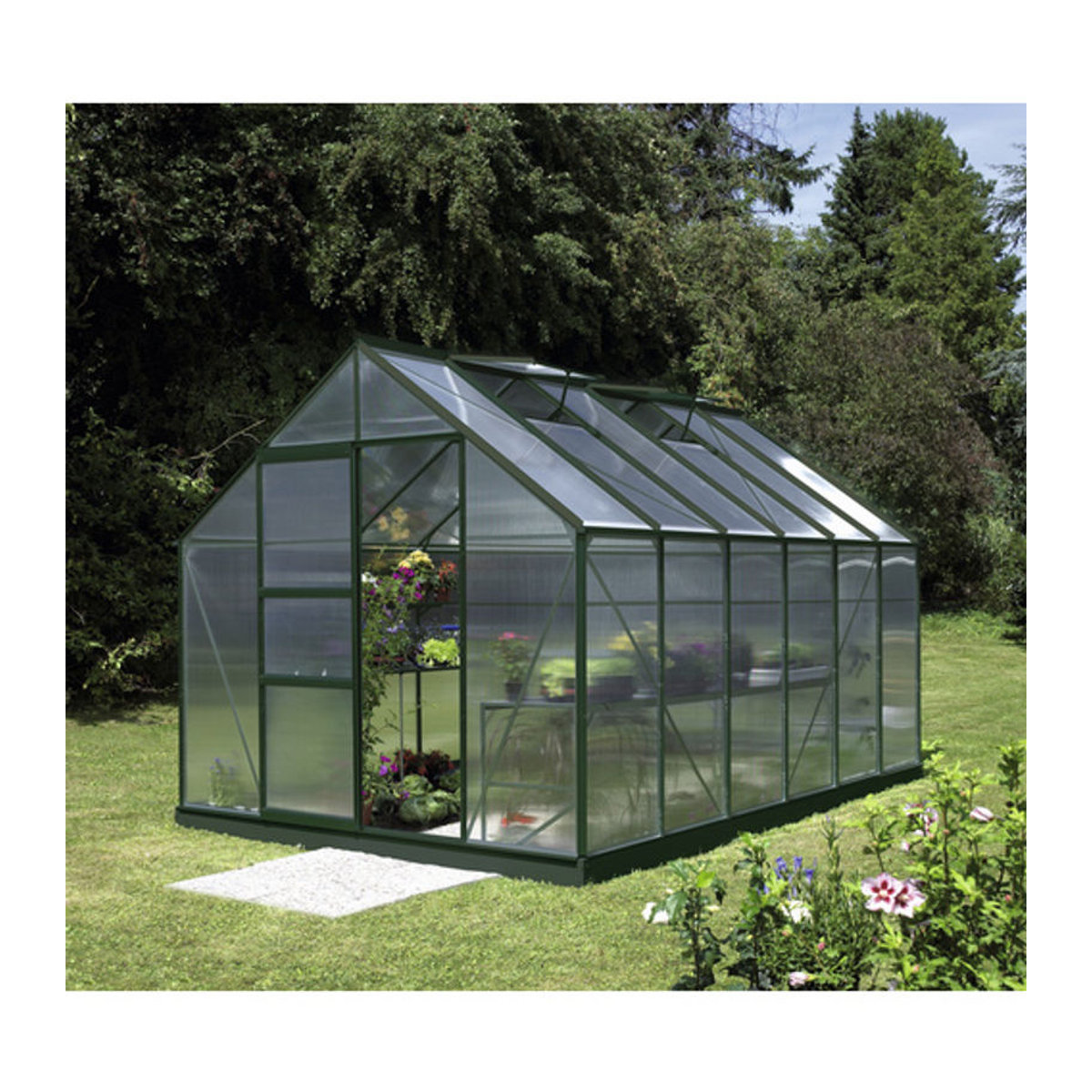 Vitavia Gewächshaus Merkur in Grün mit Aluminiumrahmen und Polycarbonat-Verglasung, 9,9 m² - Bild 5