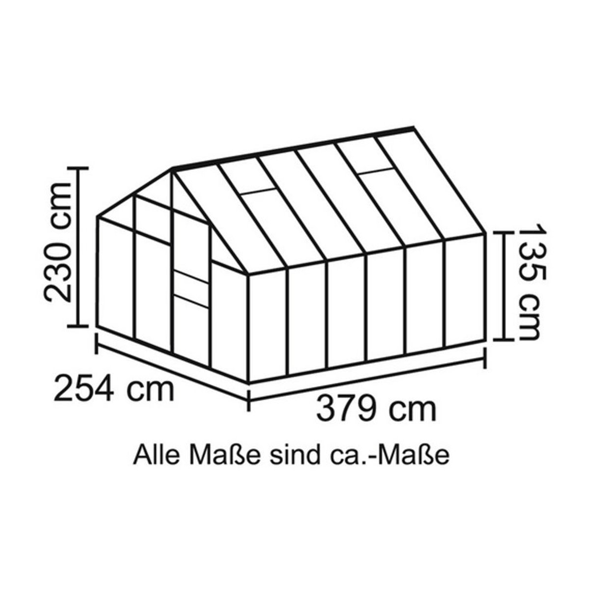 VITAVIA Gewächshaus Merkur mit 9,9 m² aus Aluminium und Polycarbonat in Silber - Bild 2