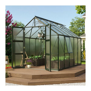 Vitavia Gewächshaus Olymp 8300 in Smaragdgrün mit 8,3 m² Fläche und 6 mm Polycarbonat-Verglasung