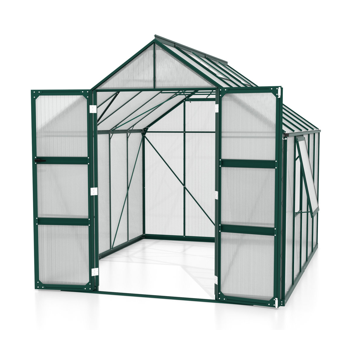 Vitavia Gewächshaus Olymp 8300 in Smaragdgrün mit 8,3 m² Fläche und 6 mm Polycarbonat-Verglasung - Bild 2