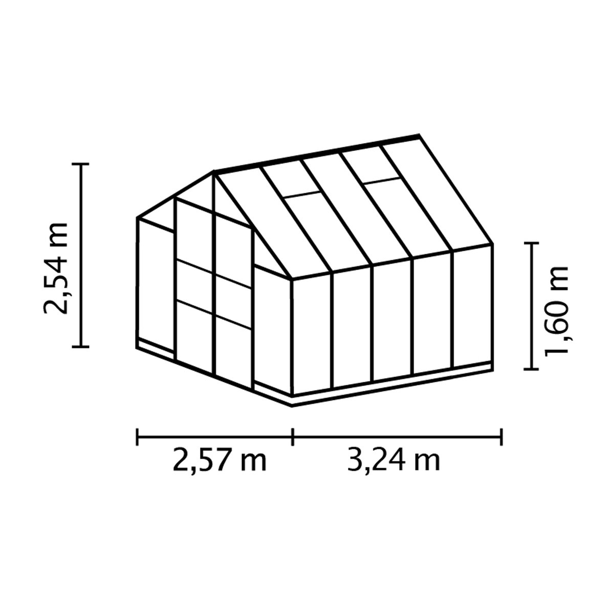 Vitavia Gewächshaus Olymp 8300 in Smaragdgrün mit 8,3 m² Fläche und 6 mm Polycarbonat-Verglasung - Bild 3