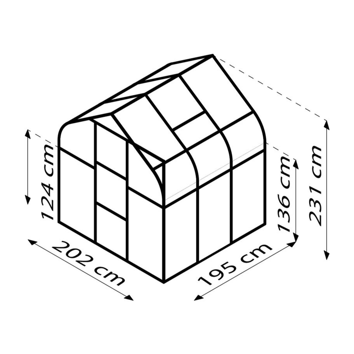 Vitavia Gewächshaus Orion 3800 aus eloxiertem Aluminium in Alufarben mit 3,8 m² und 3 mm ESG-Glas - Bild 2