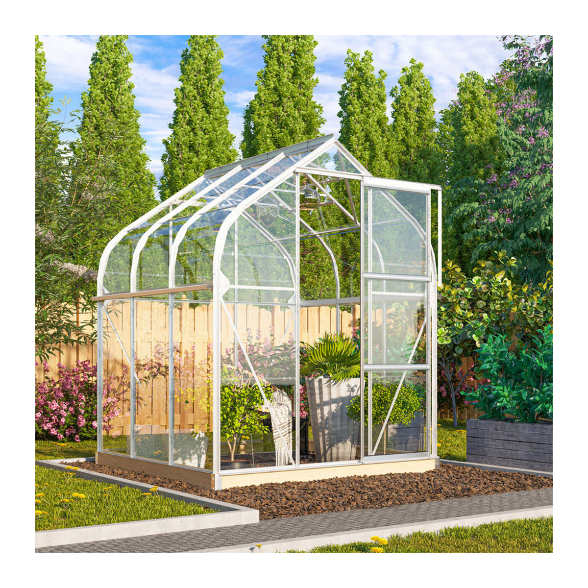 Vitavia Gewächshaus Orion 3800 aus eloxiertem Aluminium in Alufarben mit 3,8 m² und 3 mm ESG-Glas - Bild 3