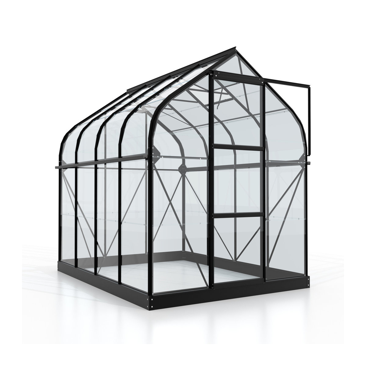 Vitavia Gewächshaus Orion 5000 in Schwarz mit 5,0 m² Fläche und 3 mm ESG Glas - Bild 3