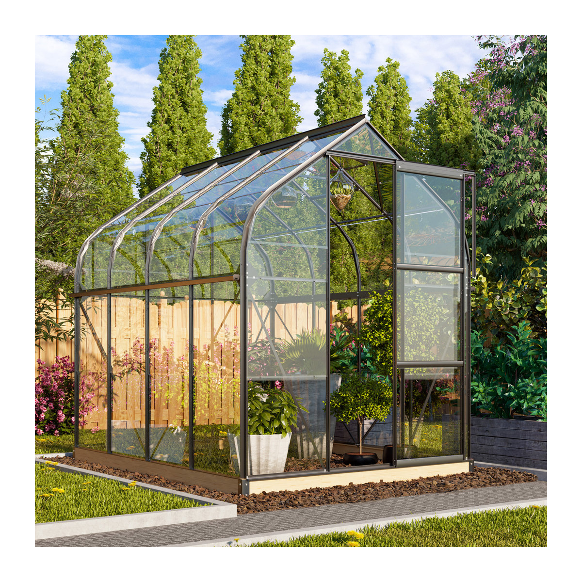 Vitavia Gewächshaus Orion 5000 in Schwarz mit 5,0 m² Fläche und 3 mm ESG Glas - Bild 5