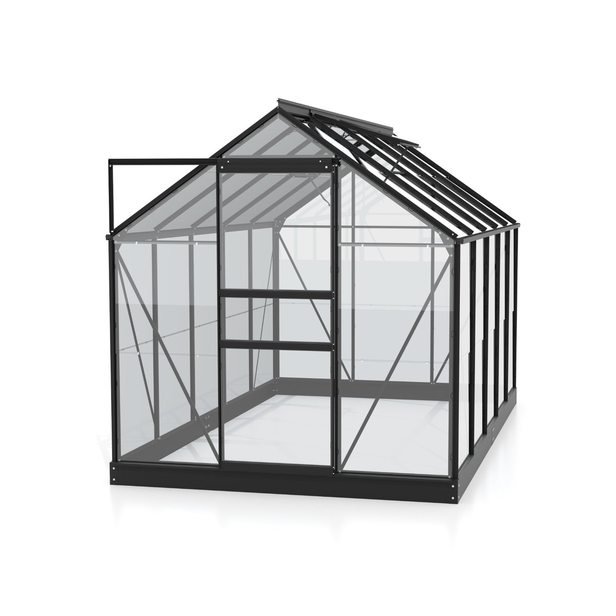 Vitavia Gewächshaus Planet 6200 mit Fundament, schwarz, 6,2 m², ESG-Glas und Aluminiumrahmen - Bild 2