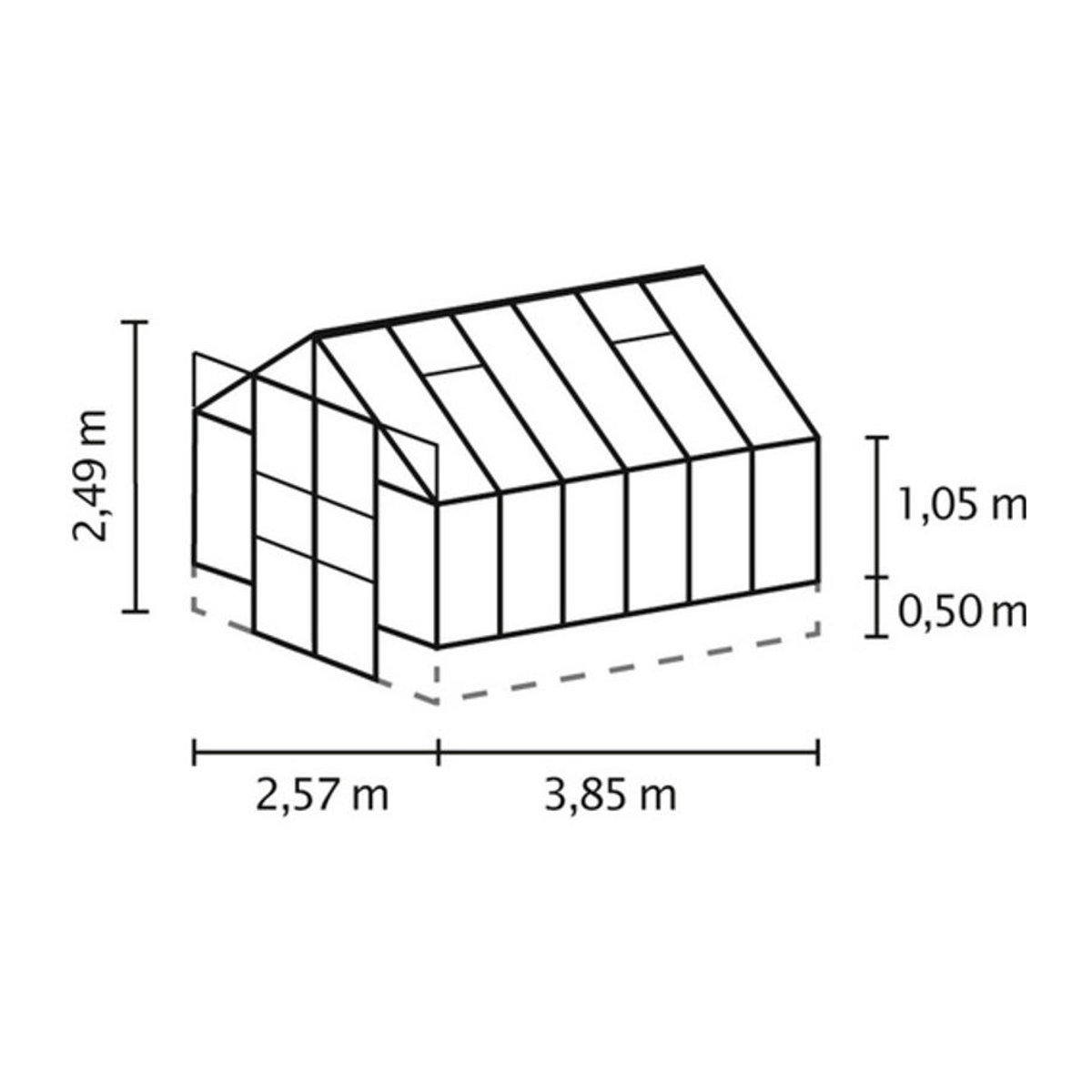 VITAVIA Gewächshaus Set Cassandra mit 9,9 m² aus Aluminium und ESG Glas in Schwarz - Bild 3