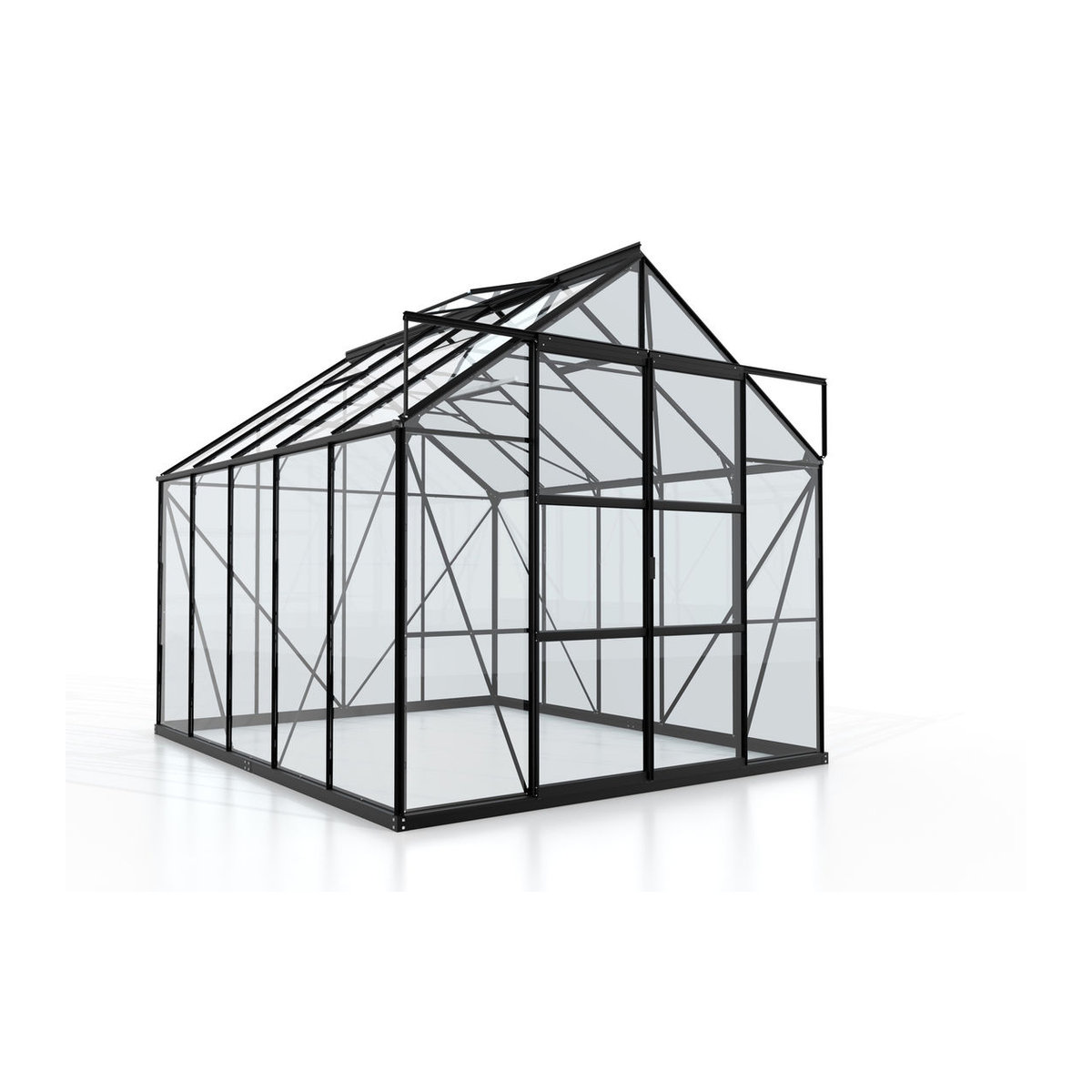 Vitavia Gewächshaus-Set Uranus 8300 in Schwarz mit LED-Leuchte, Aluminium und 3 mm ESG-Glas - Bild 3