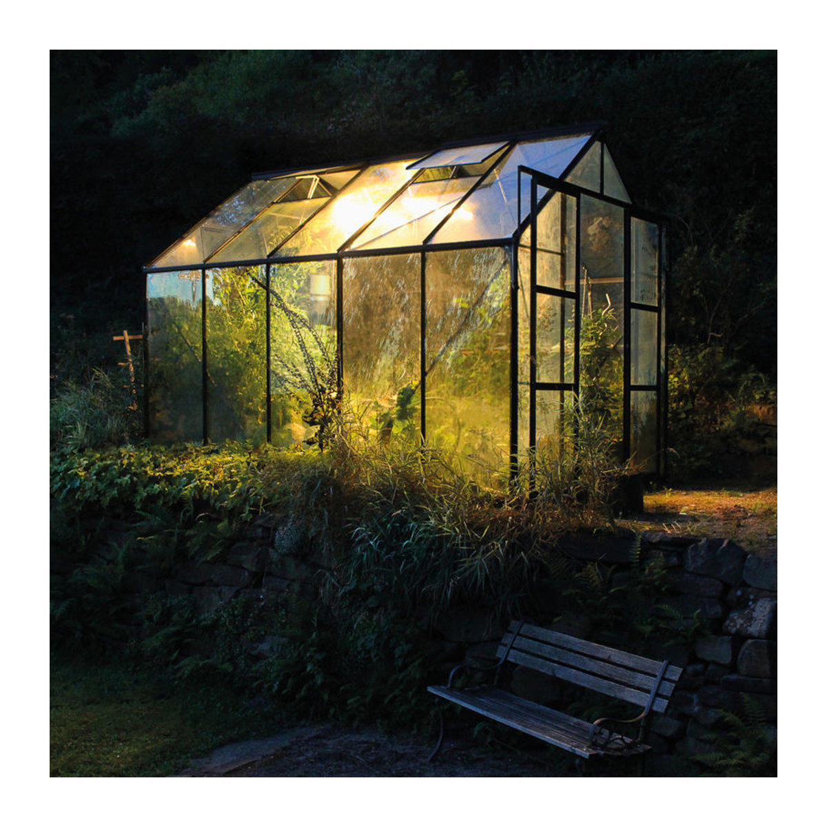 Vitavia Gewächshaus-Set Uranus 8300 in Schwarz mit LED-Leuchte, Aluminium und 3 mm ESG-Glas - Bild 5