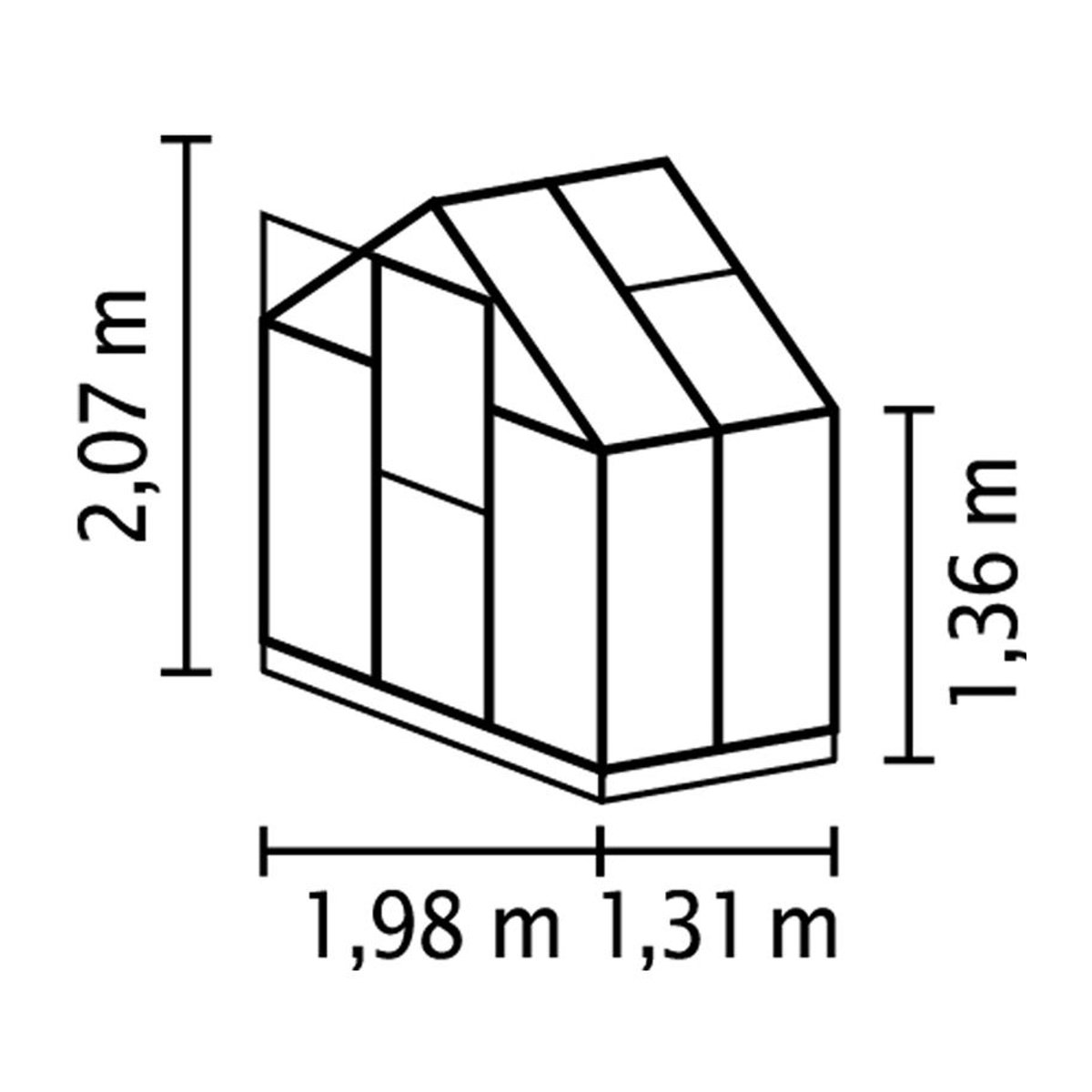 Vitavia Gewächshaus Triton 2500 mit Stahlfundament in Schwarz und 3 mm ESG Glas - Bild 2