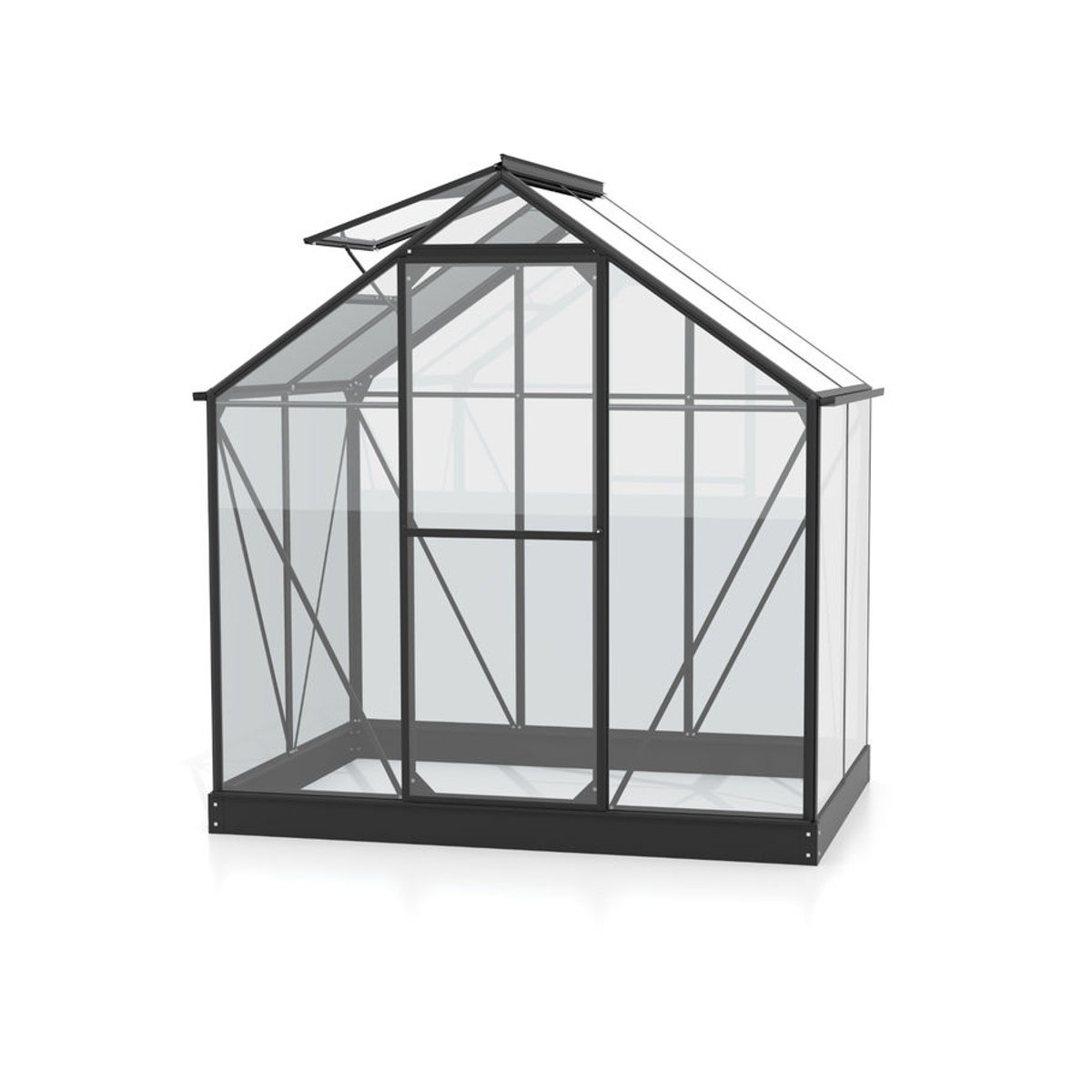 Vitavia Gewächshaus Triton 2500 mit Stahlfundament in Schwarz und 3 mm ESG Glas - Bild 3