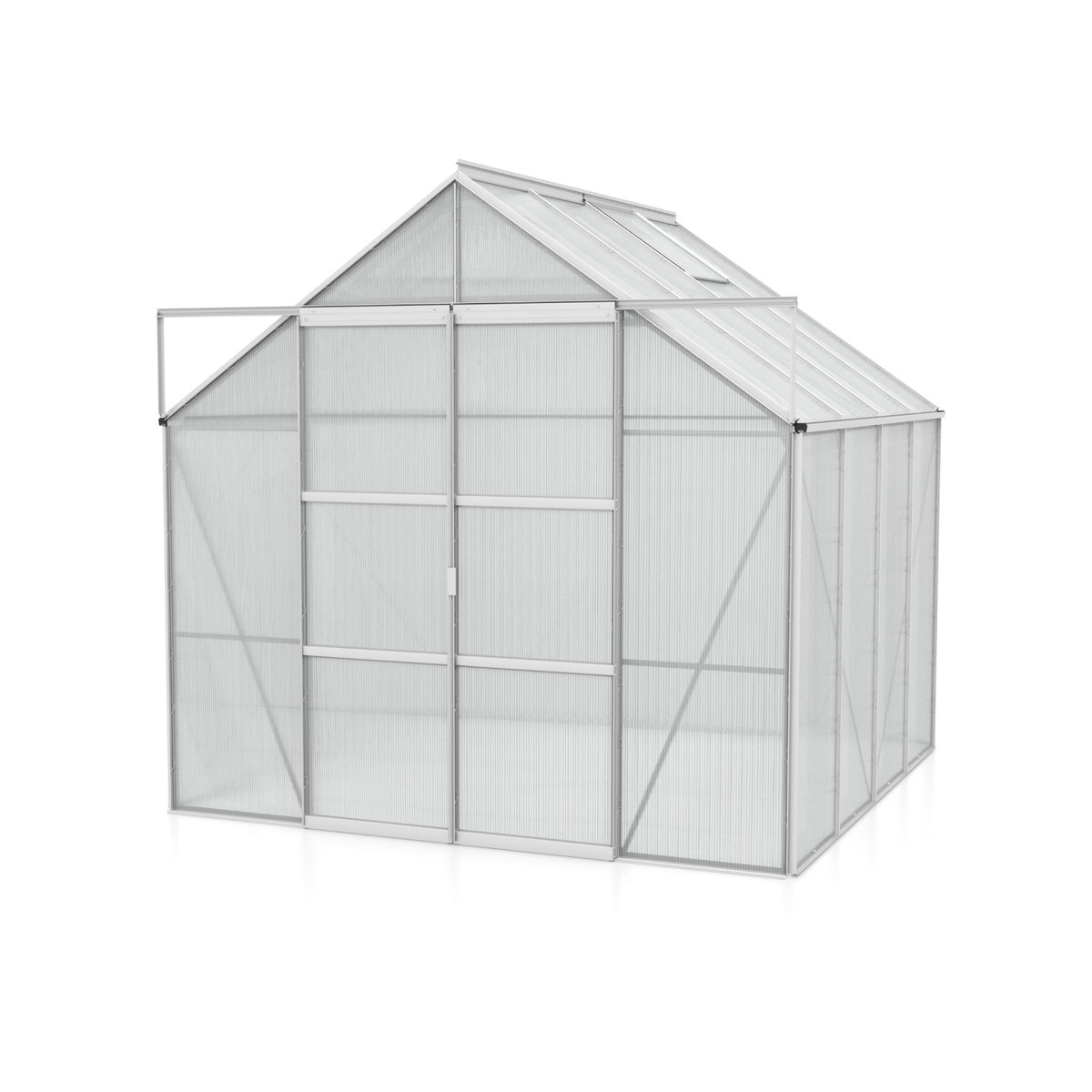 Vitavia Gewächshaus Uranus 6700 aus eloxiertem Aluminium in Alufarben mit 6,7 m² Fläche und 4 mm Polycarbonat-Platten - Bild 3