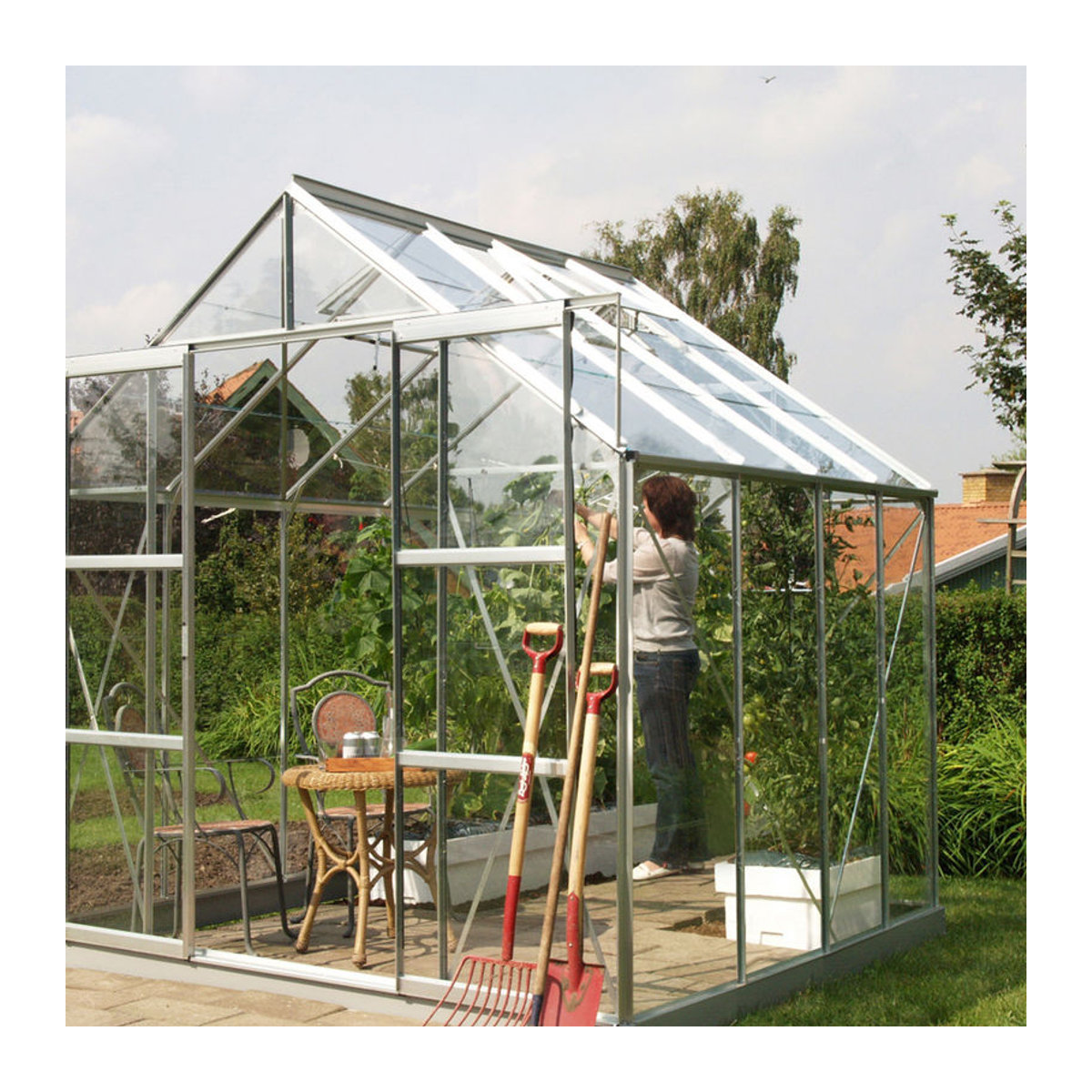 Vitavia Gewächshaus Uranus 6700 aus eloxiertem Aluminium in Alufarben mit 6,7 m² und 3 mm ESG-Glas - Bild 2