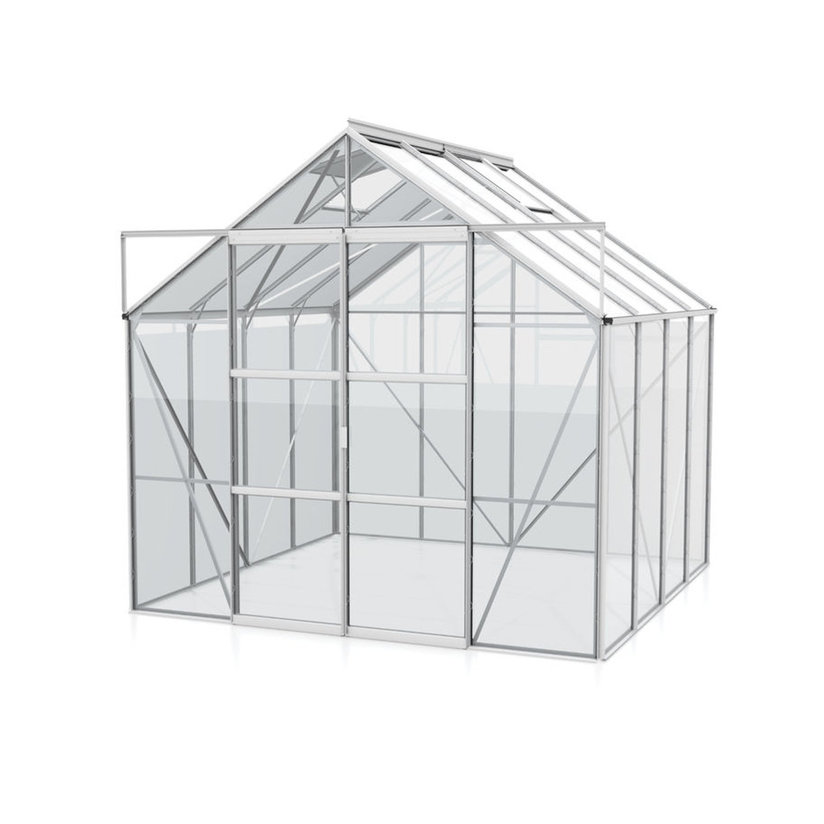 Vitavia Gewächshaus Uranus 6700 aus eloxiertem Aluminium in Alufarben mit 6,7 m² und 3 mm ESG-Glas - Bild 3