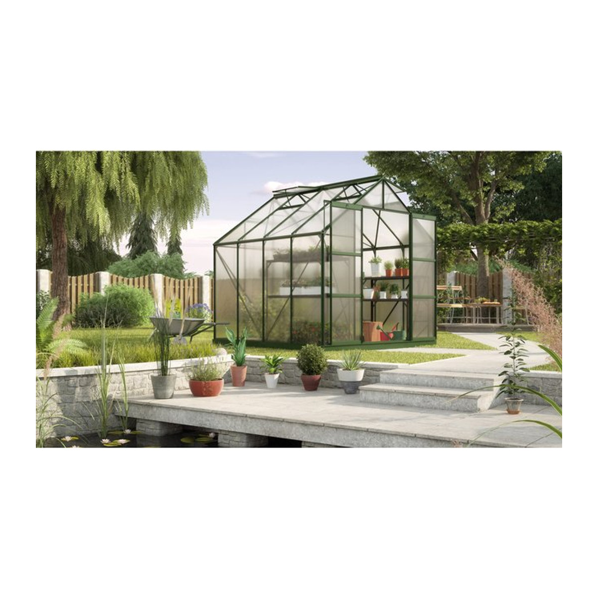 Vitavia Gewächshaus Uranus 6700 in Grün mit Polycarbonat und Aluminium, 6,7 m² - Bild 1