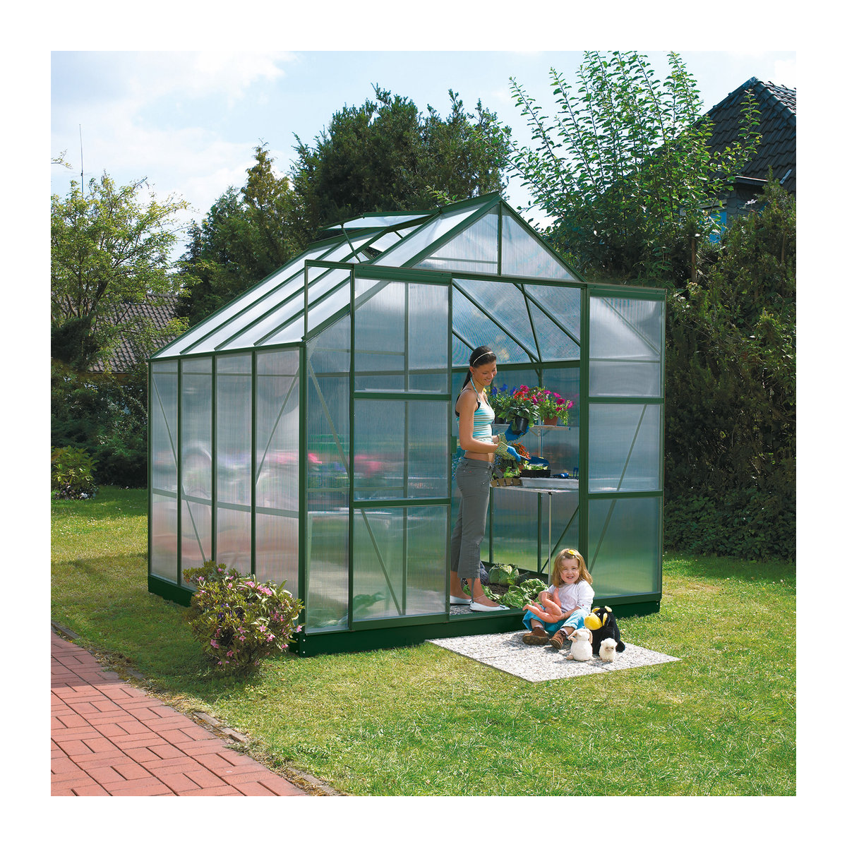 Vitavia Gewächshaus Uranus 6700 in Grün mit Polycarbonat und Aluminium, 6,7 m² - Bild 2