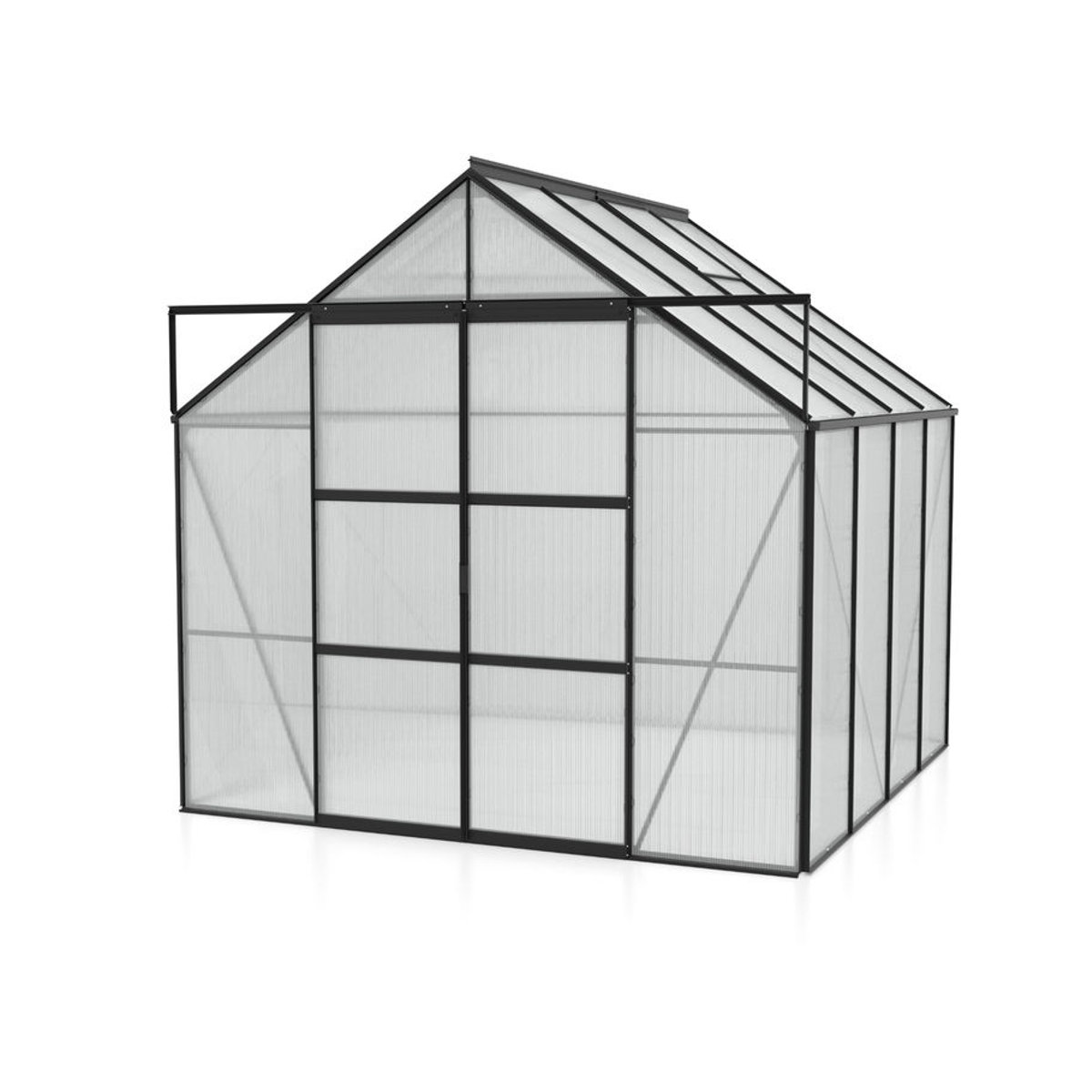 Vitavia Gewächshaus Uranus 6700 in Schwarz mit 4 mm Polycarbonat und Aluminiumrahmen, 6,7 m² - Bild 2