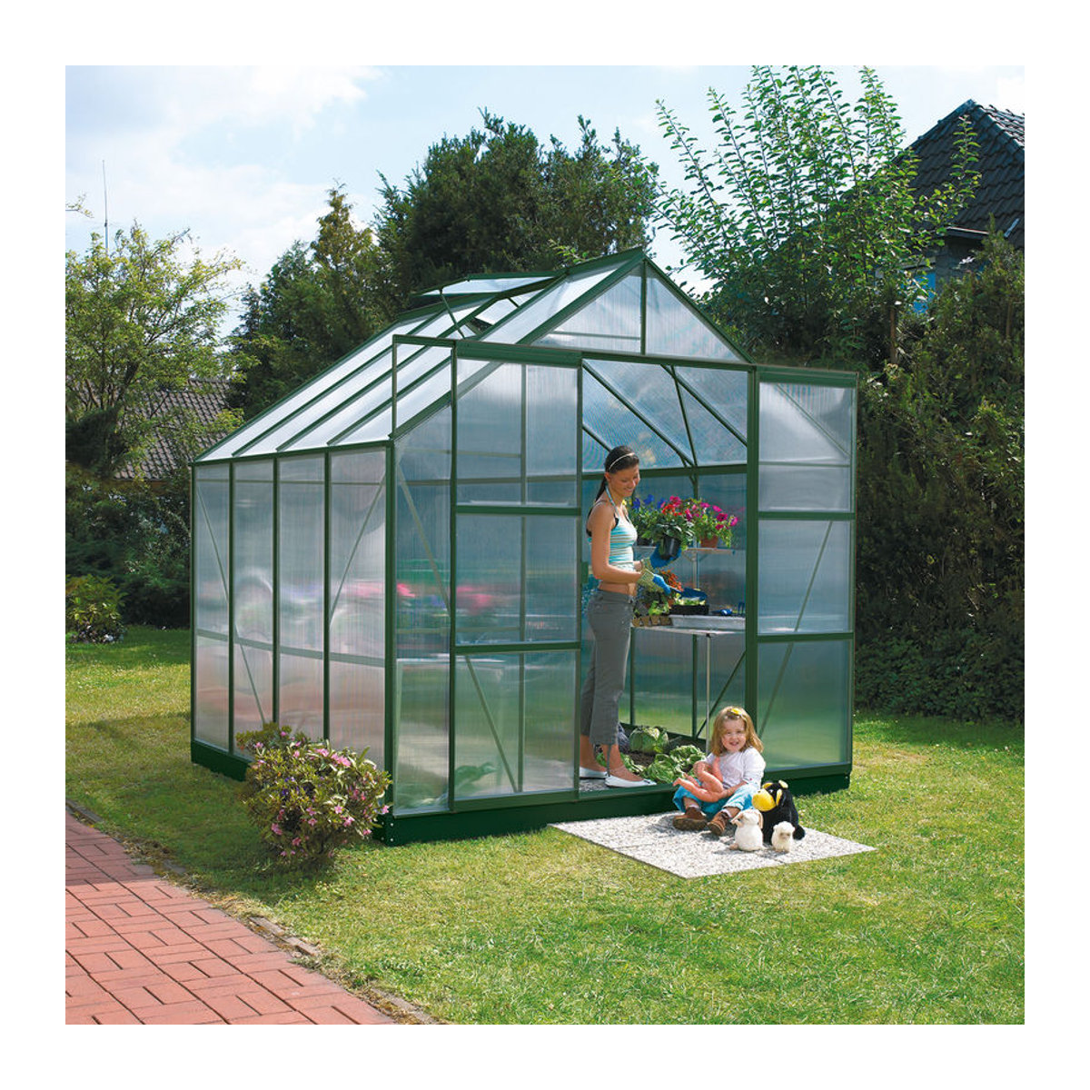 Vitavia Gewächshaus Uranus 6700 in Smaragdgrün mit Aluminiumrahmen und 6 mm Polycarbonat-Verglasung, 6,7 m² - Bild 2