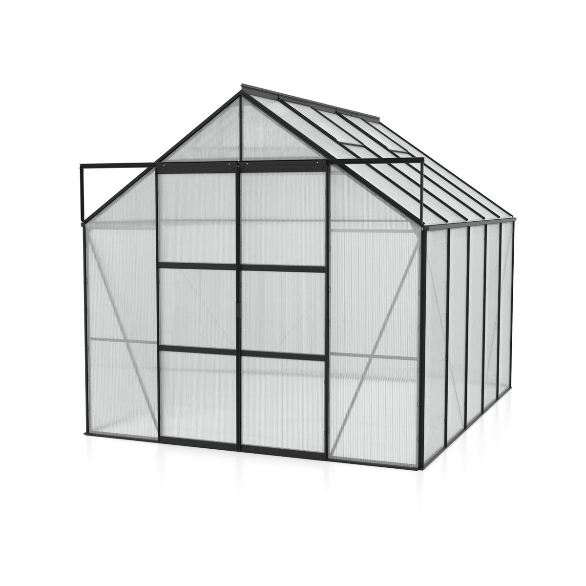 Vitavia Gewächshaus Uranus 8300 in Schwarz mit 8,3 m² Fläche und 4 mm Polycarbonat-Platten - Bild 4