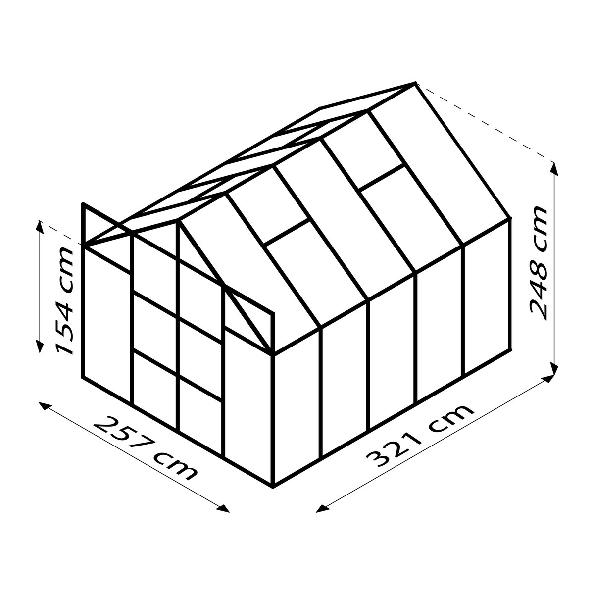 Vitavia Gewächshaus Uranus 8300 in Schwarz mit 8,3 m² Fläche und 4 mm Polycarbonat-Platten - Bild 5