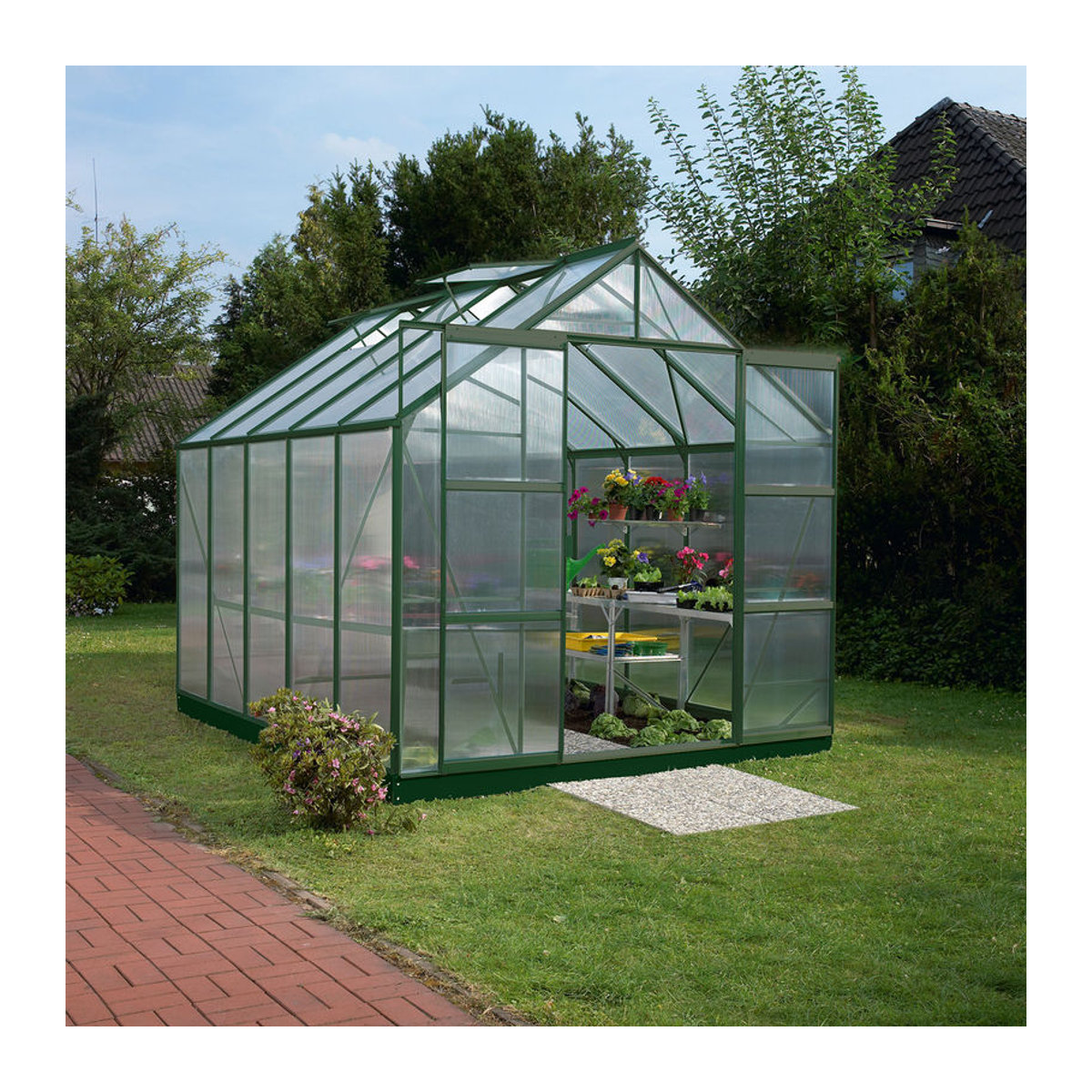 Vitavia Gewächshaus Uranus 8300 in Smaragdgrün mit Aluminiumrahmen und 4 mm Polycarbonat-Platten, 8,3 m² - Bild 2