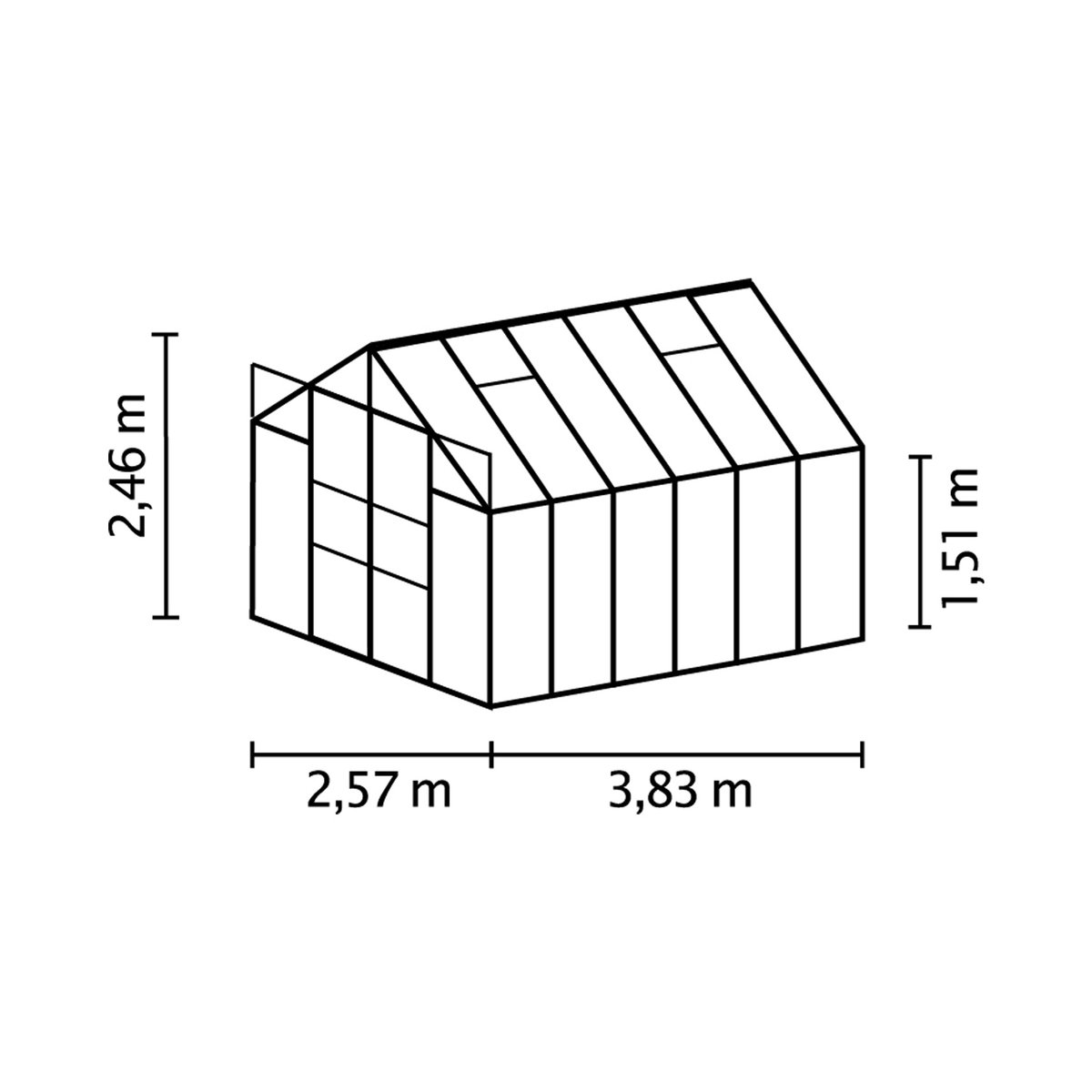 Vitavia Gewächshaus Uranus 9900 aus eloxiertem Aluminium in Alufarben mit 9,9 m² und 4 mm Polycarbonat-Platten - Bild 2
